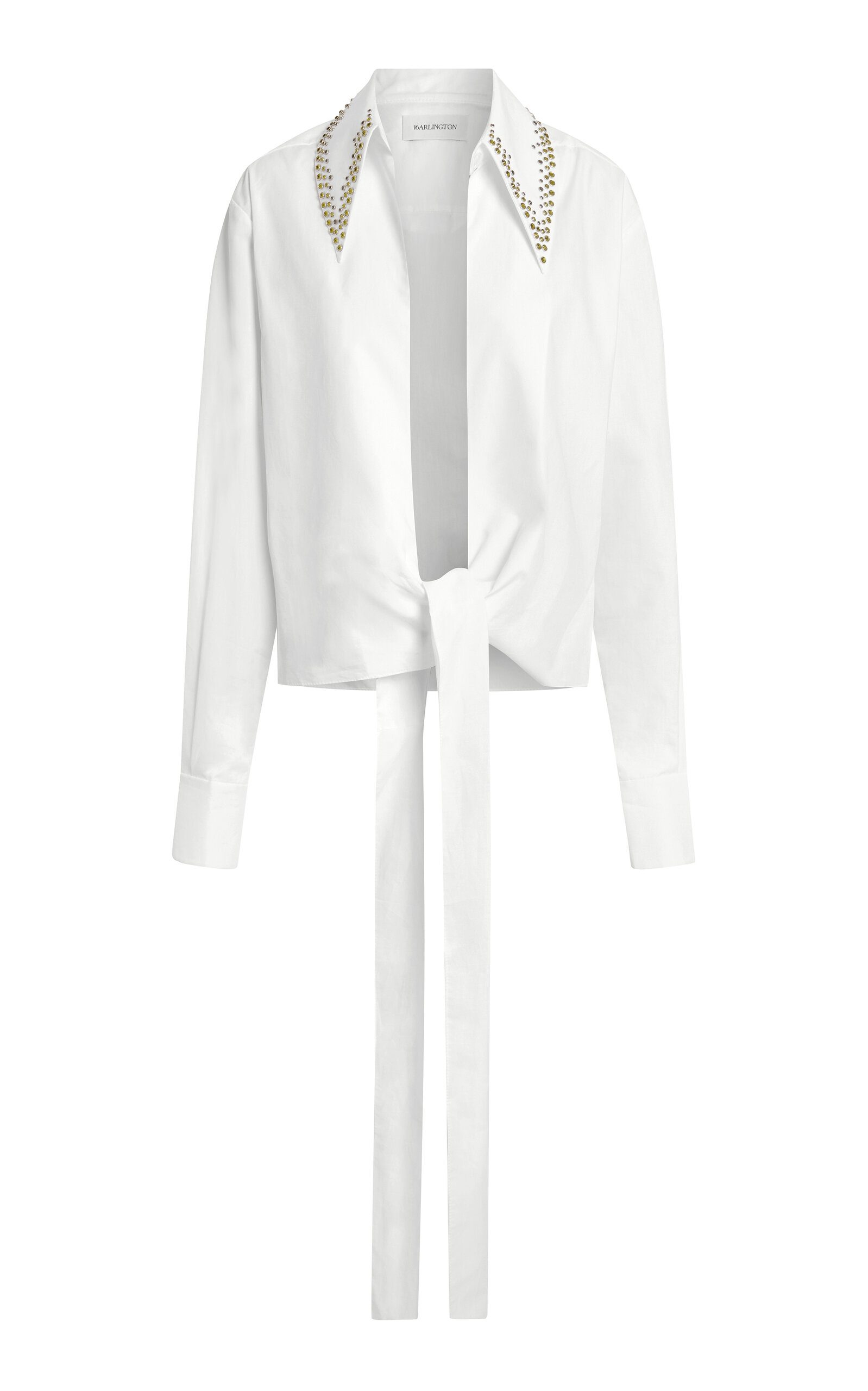 16arlington Romy Embellished Cotton-poplin Shirt In White