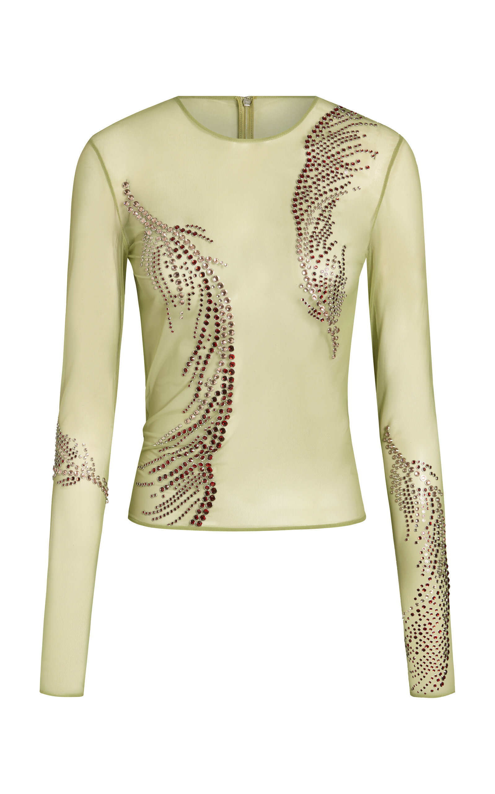 16arlington Darwin Embellished Mesh Top In Green