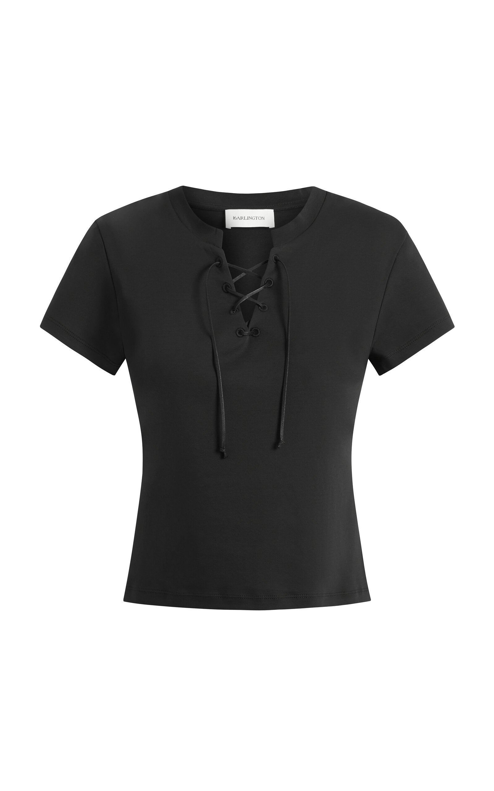 16arlington Serin Lace-up Cotton T-shirt In Black
