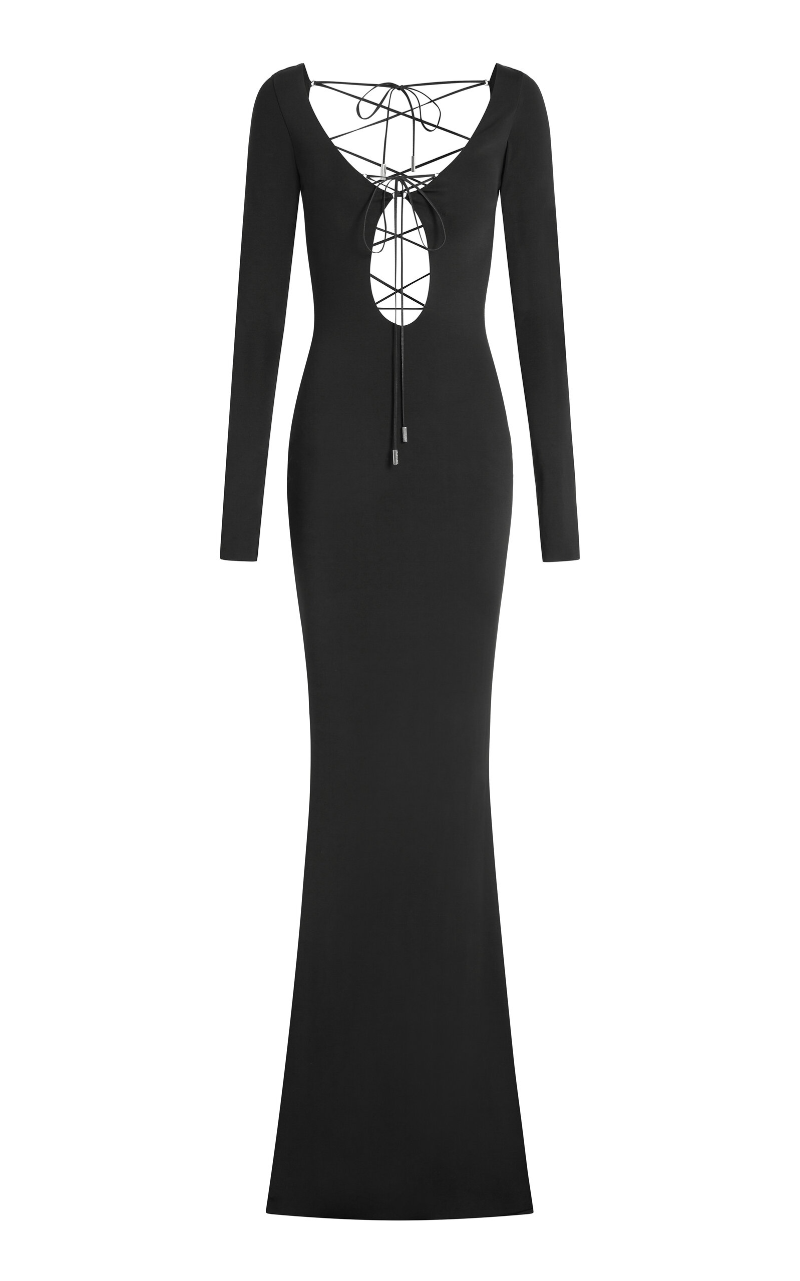 16arlington Solaris Lace-up Gown In Black