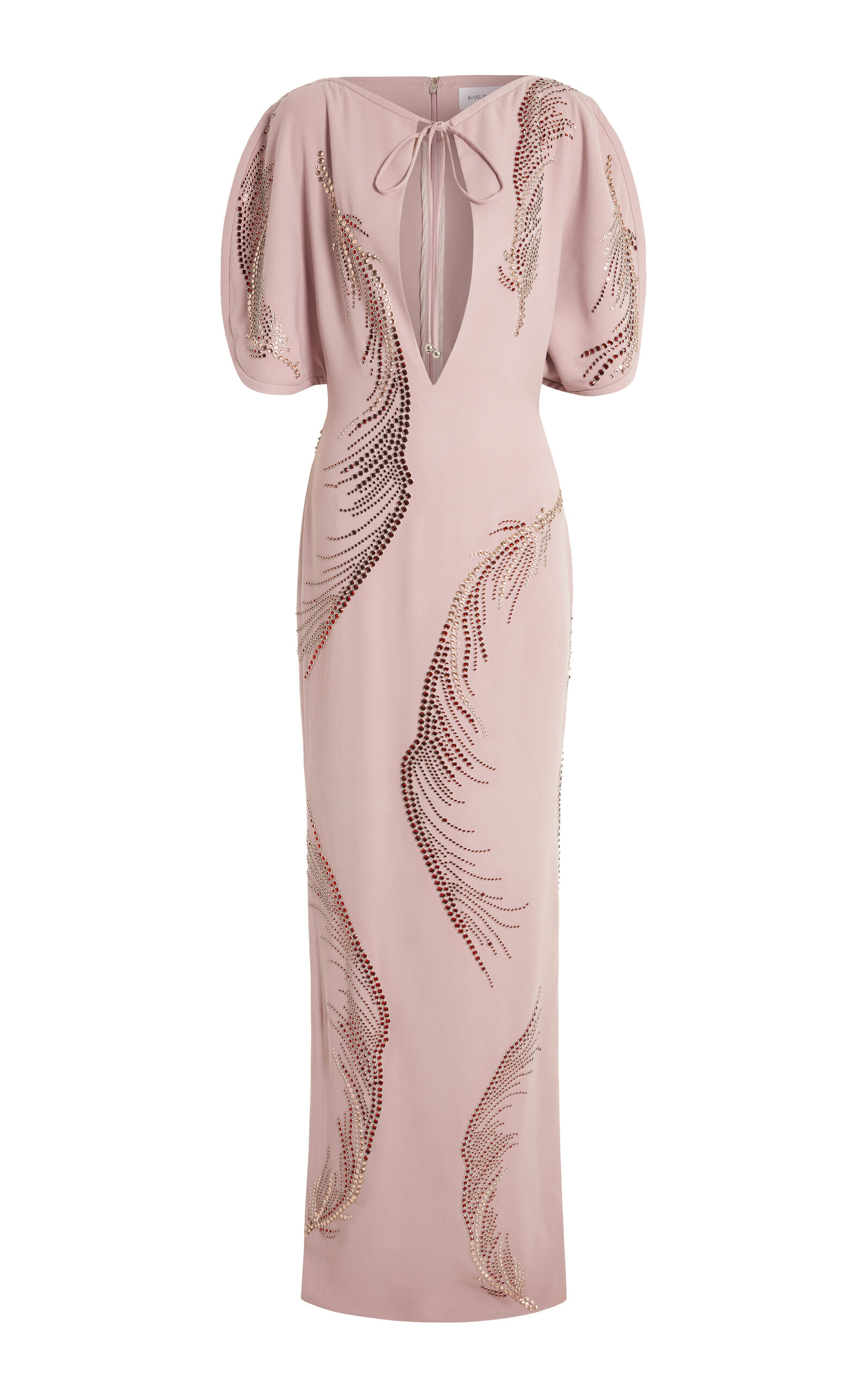 16arlington Sona Embellished Crepe Gown In Pink