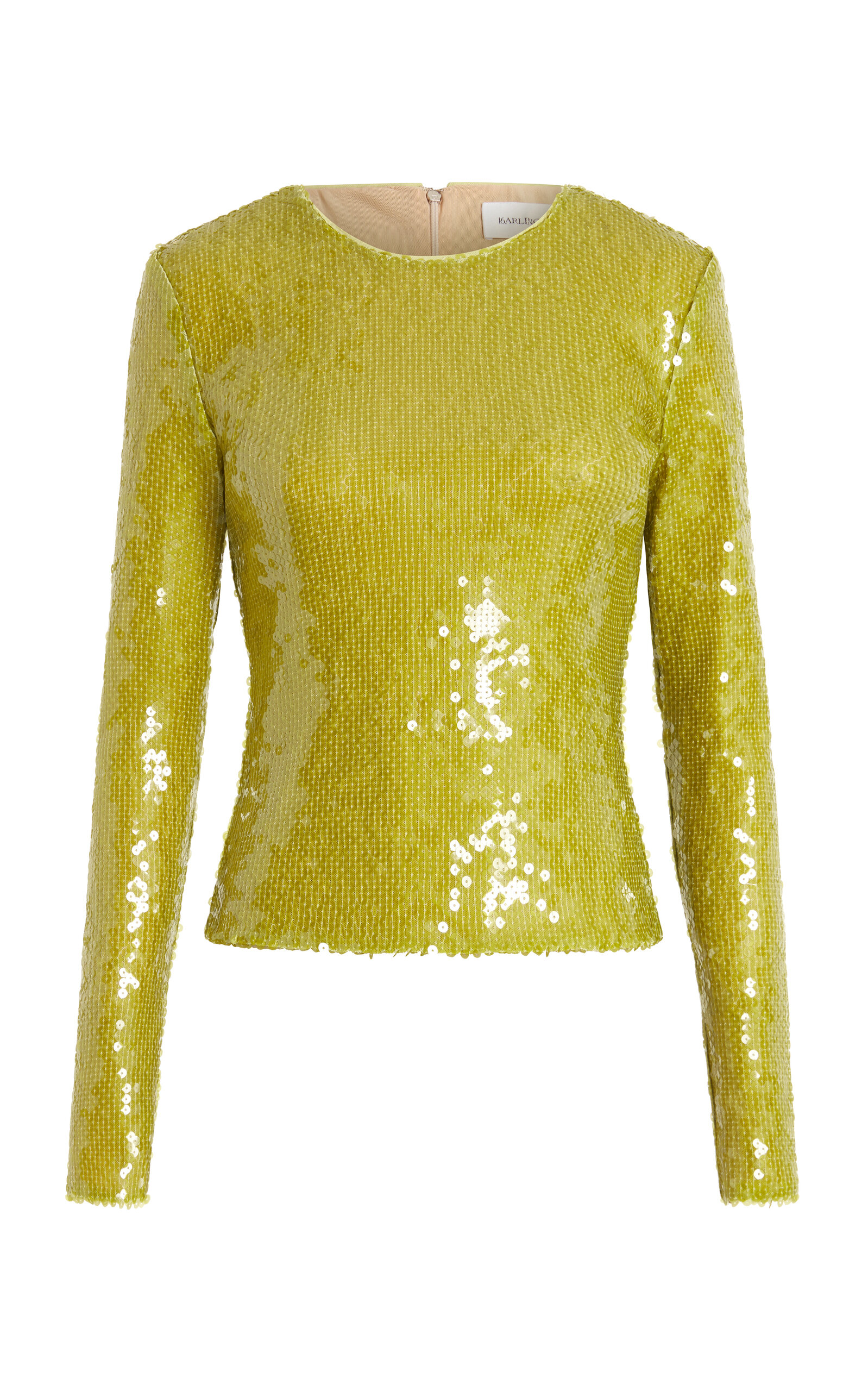 16arlington Tanith Sequined Mesh Top In Green