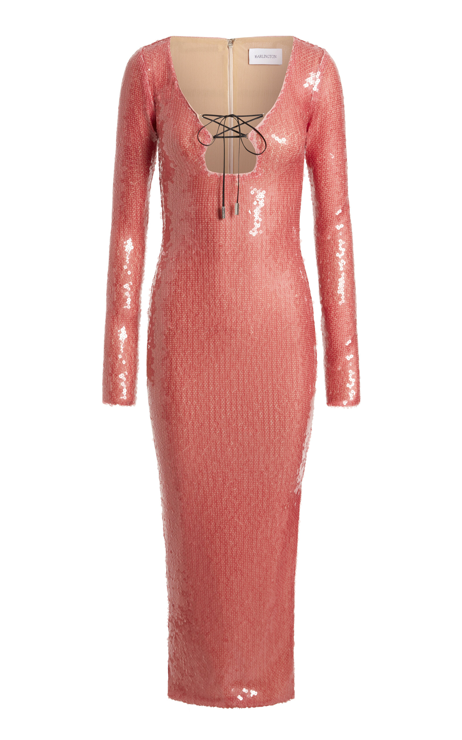 16arlington Solaria Sequined Midi Dress In Pink