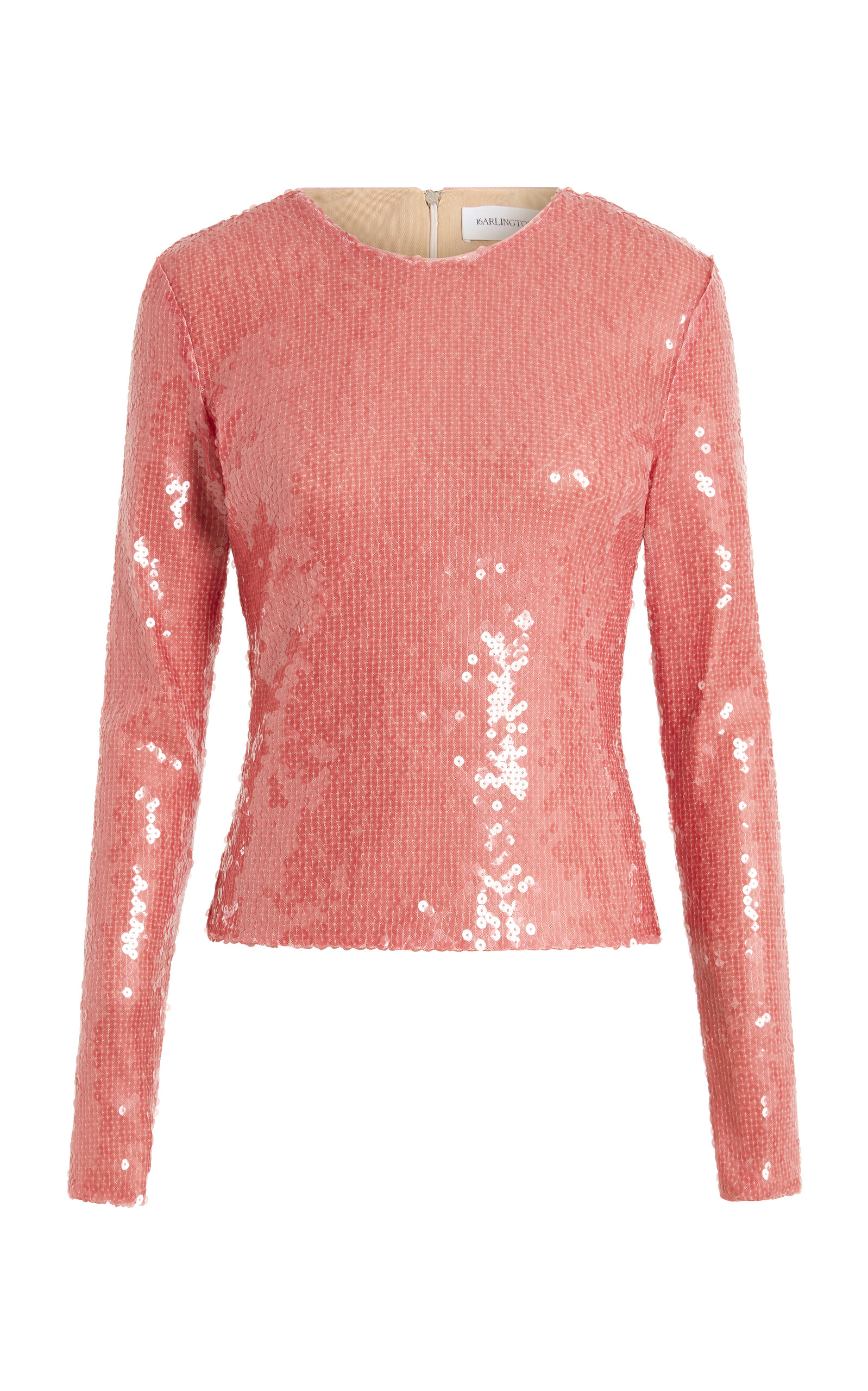 16arlington Tanith Sequined Mesh Top In Pink