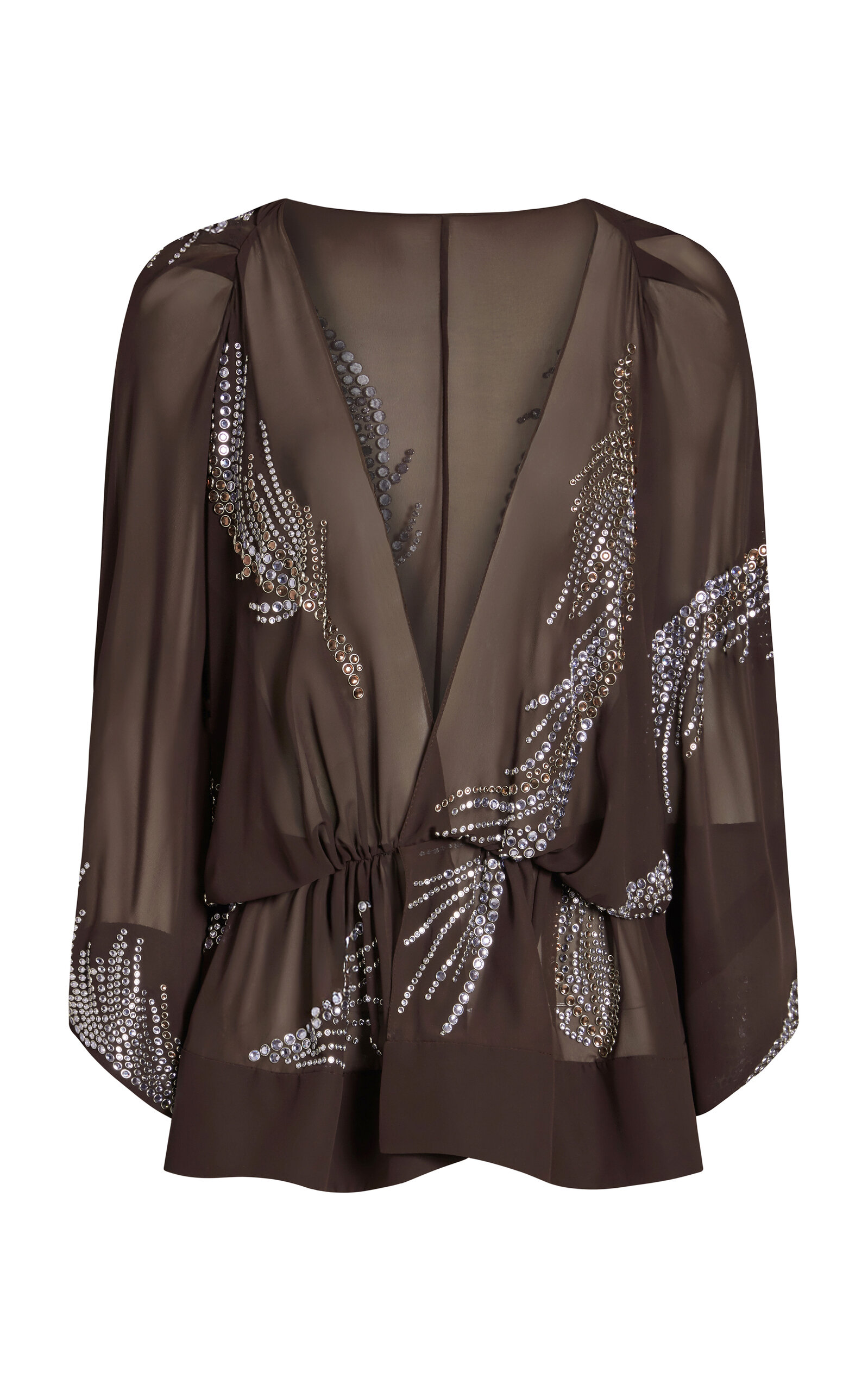 16arlington Tula Embellished Georgette Top In Brown