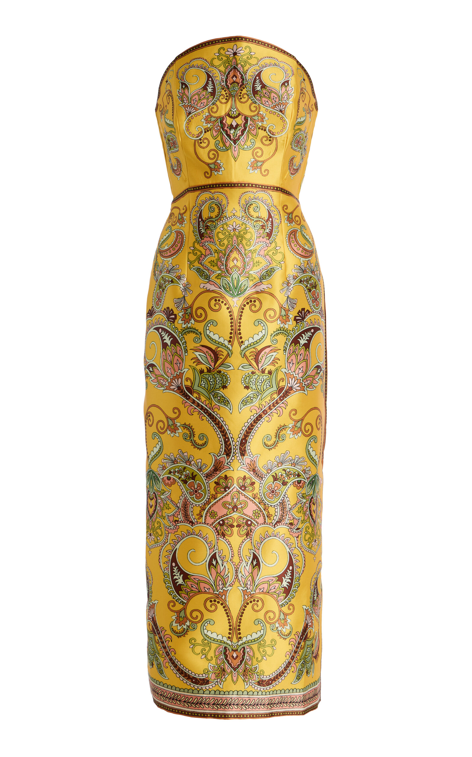 ALÉMAIS Exclusive Marion Strapless Printed Twill Midi Dress