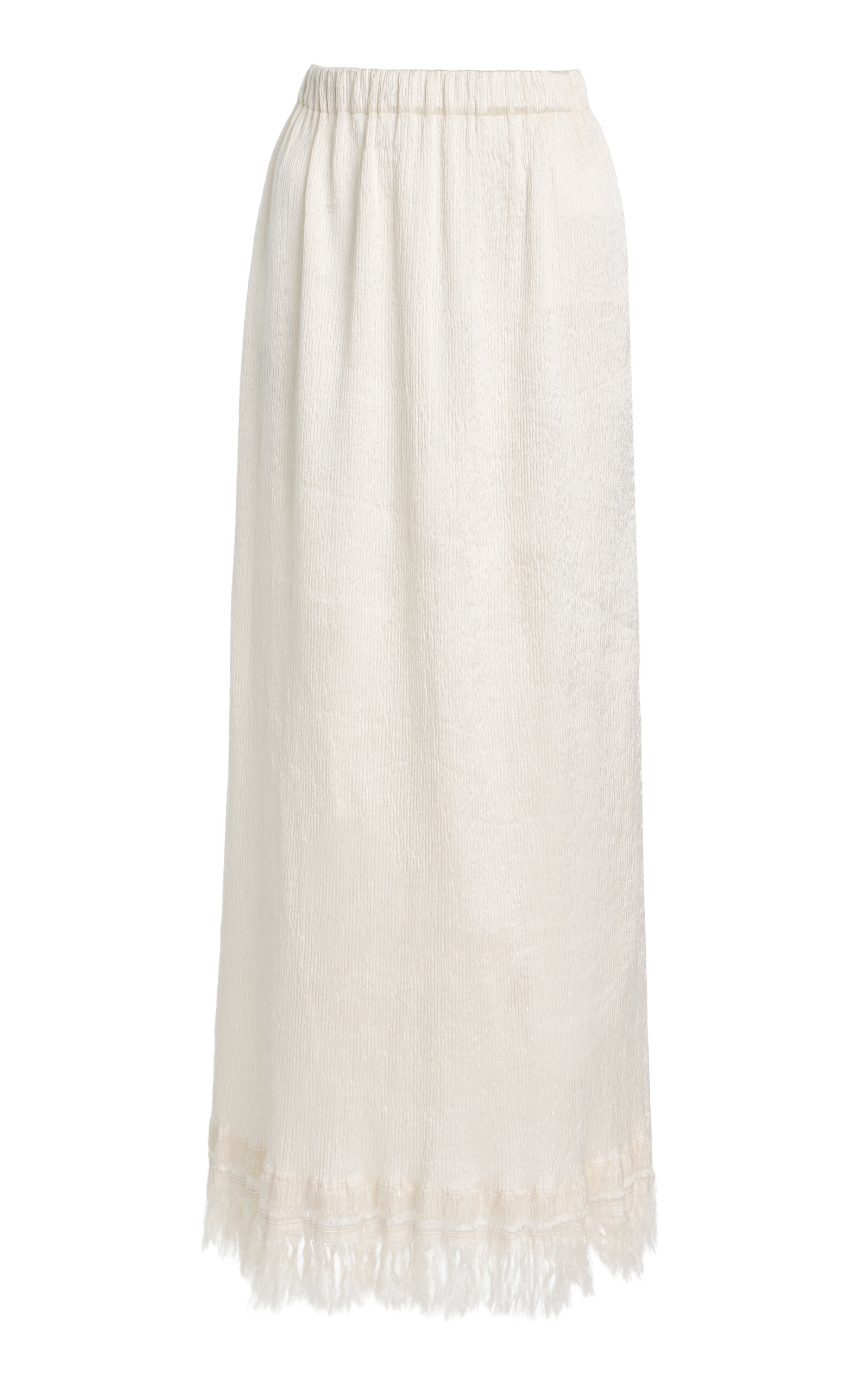 FFORME Coralie Frayed Silk Maxi Skirt