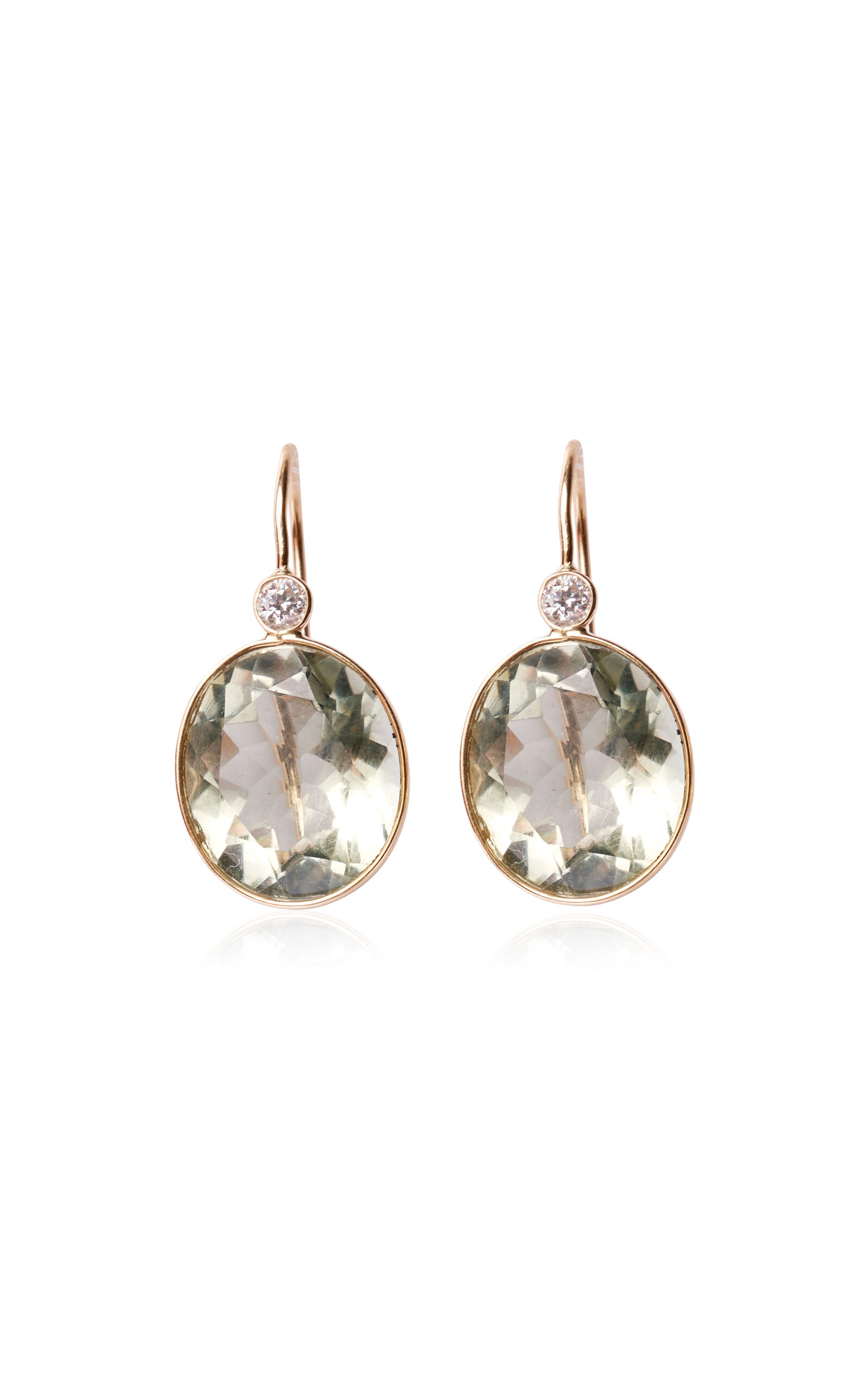 Pool Earrings in Green Amethyst & Diamond