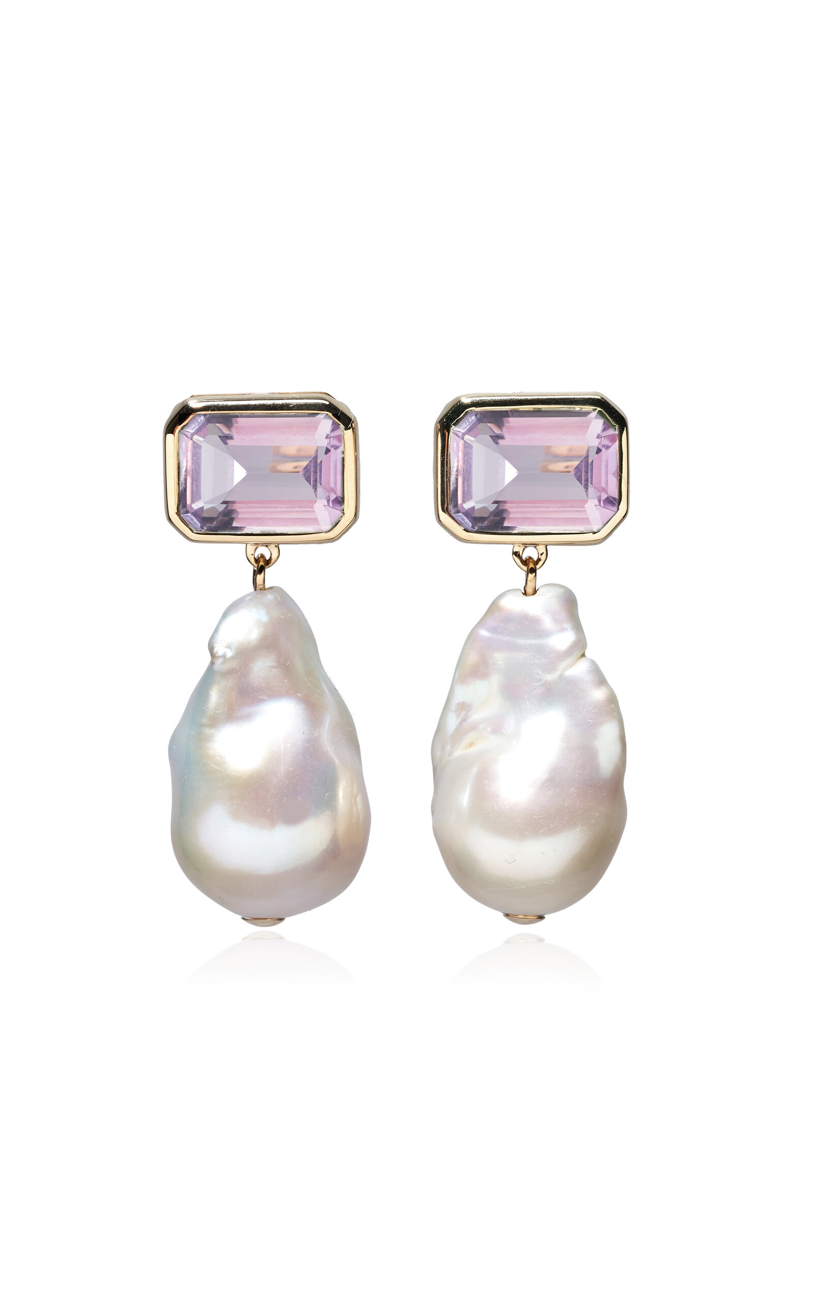 14k Gold Juno Earrings in Pink Amethyst