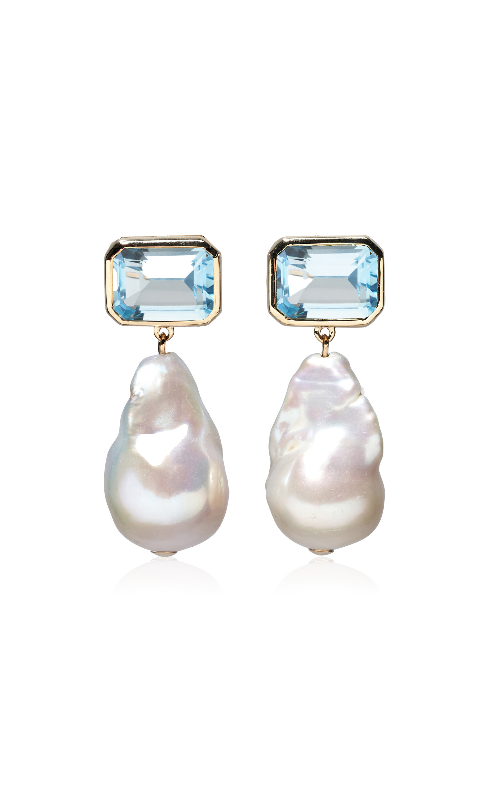 14k Gold Juno Earrings in Sky Blue Topaz