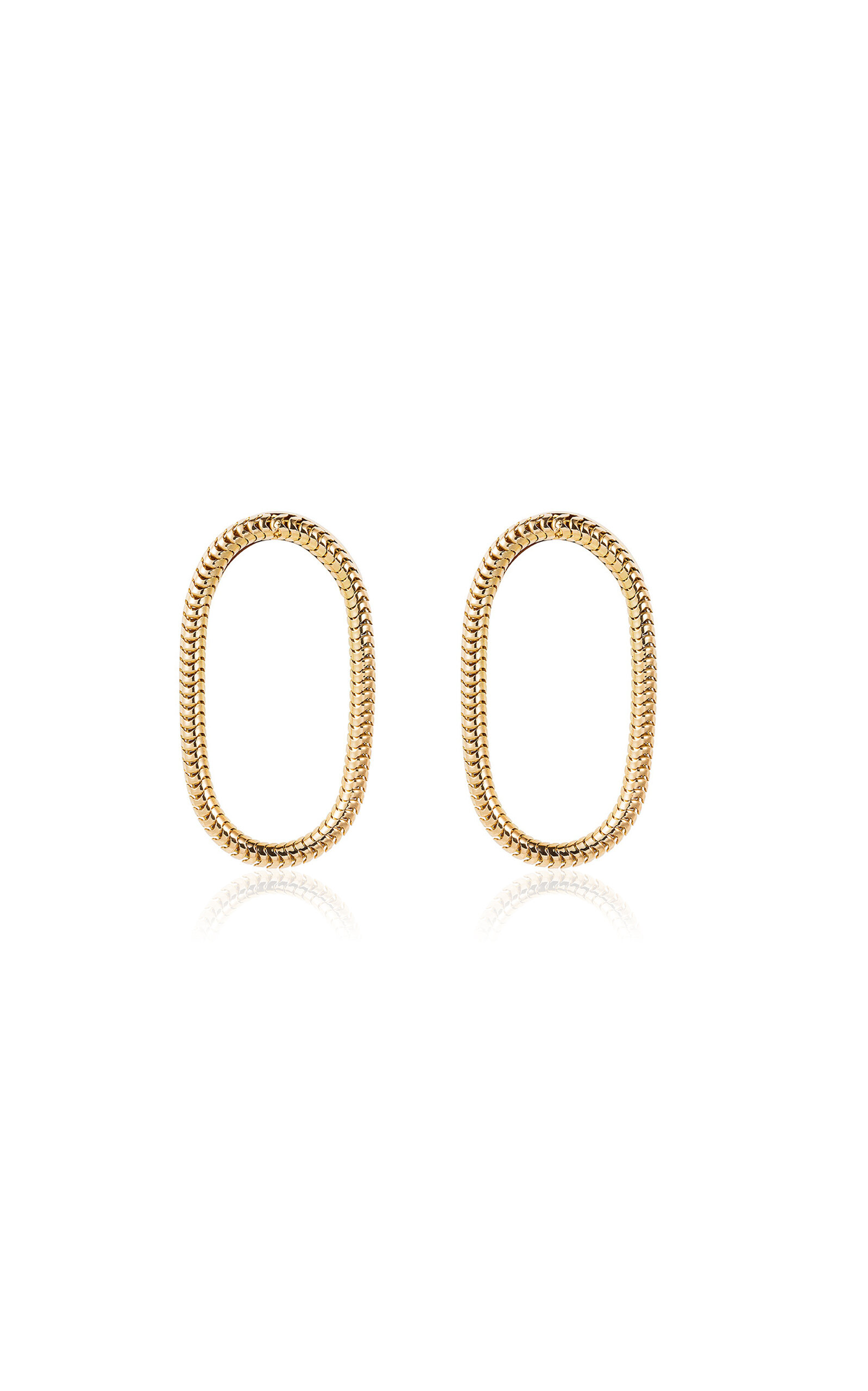 18k Yellow Gold Single Chain Short Earrings