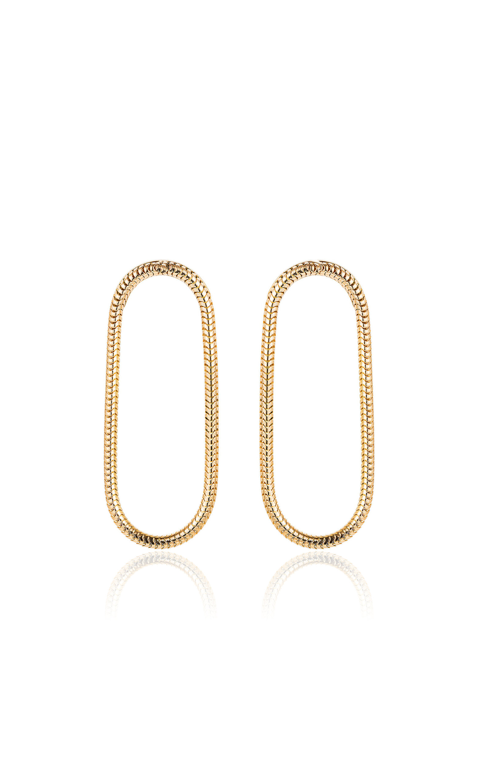 18k Yellow Gold Single Chain Medium Earrings