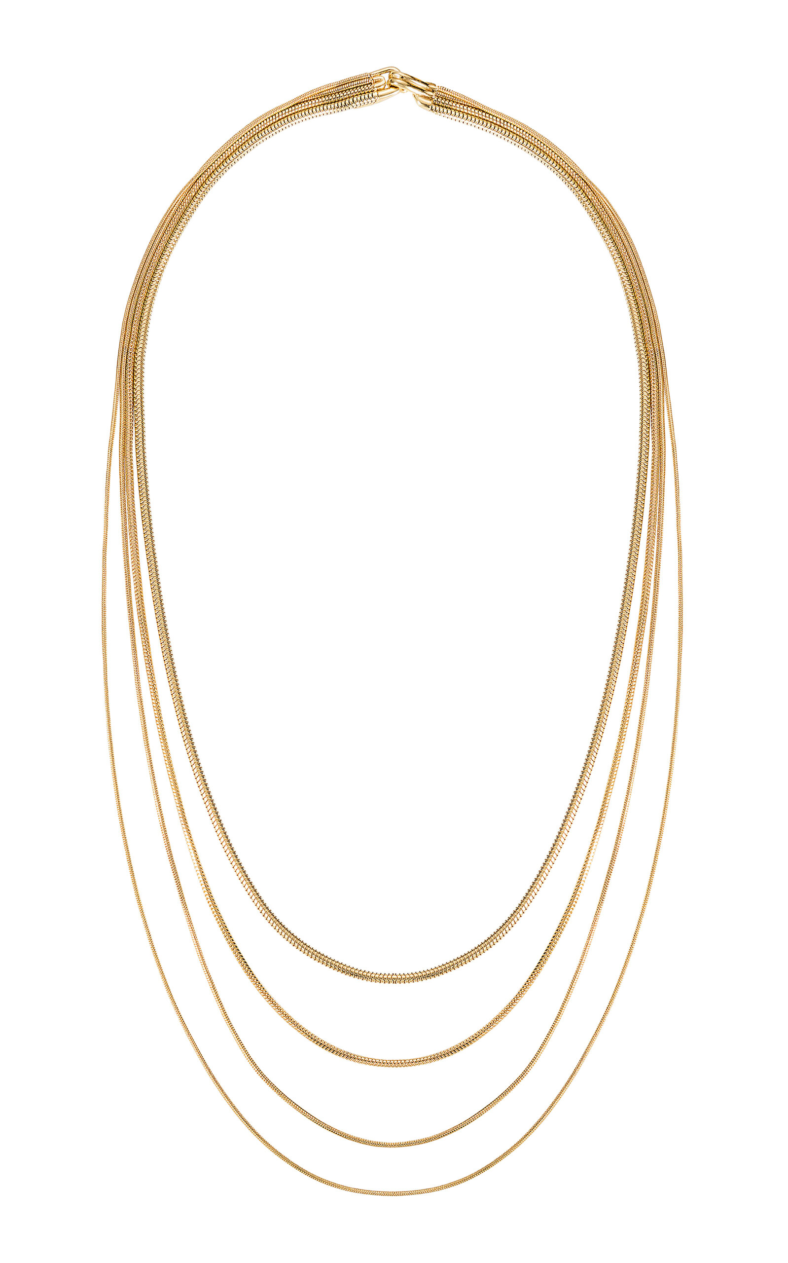 18k Yellow Gold Multi Chain Necklace