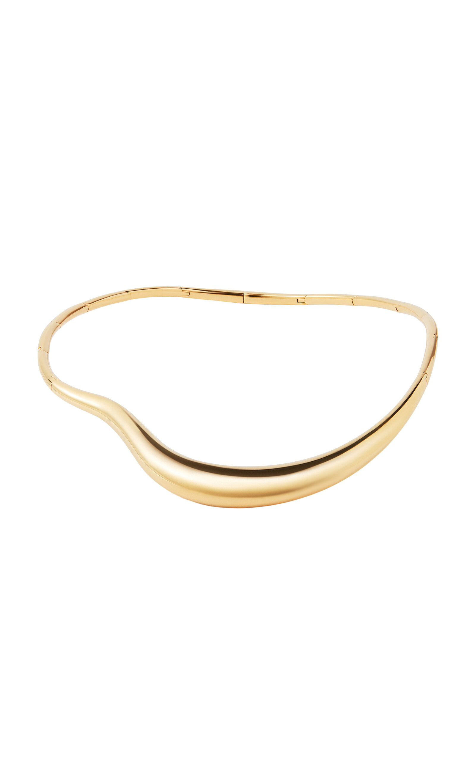 18k Yellow Gold Bold Stream Wave Necklace