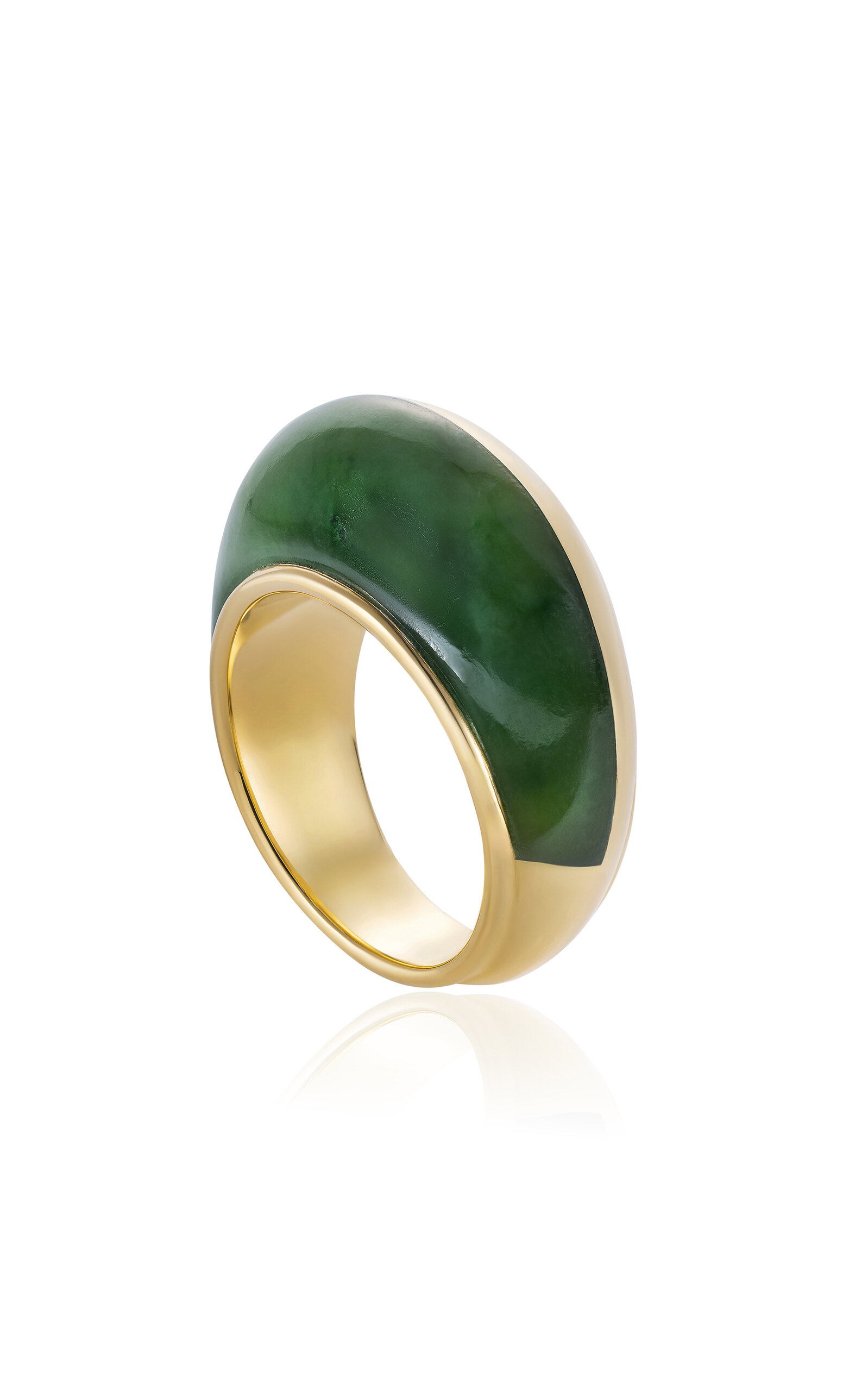 18k Yellow Gold Fluid Gold And Stone Ring