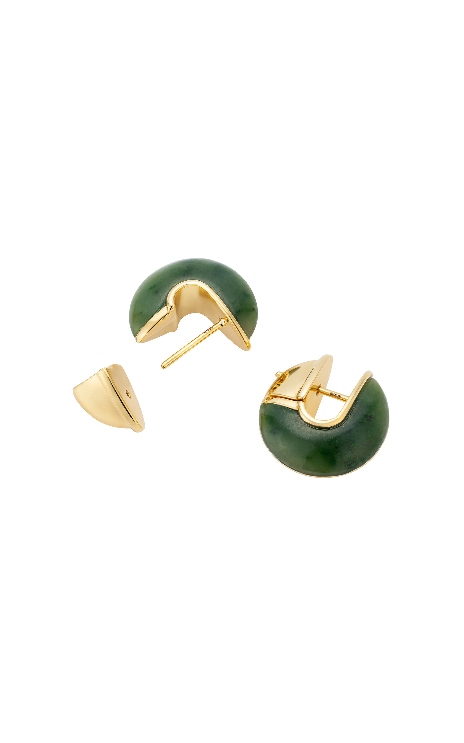 18k Yellow Gold Fluid Gold And Stones Earrings