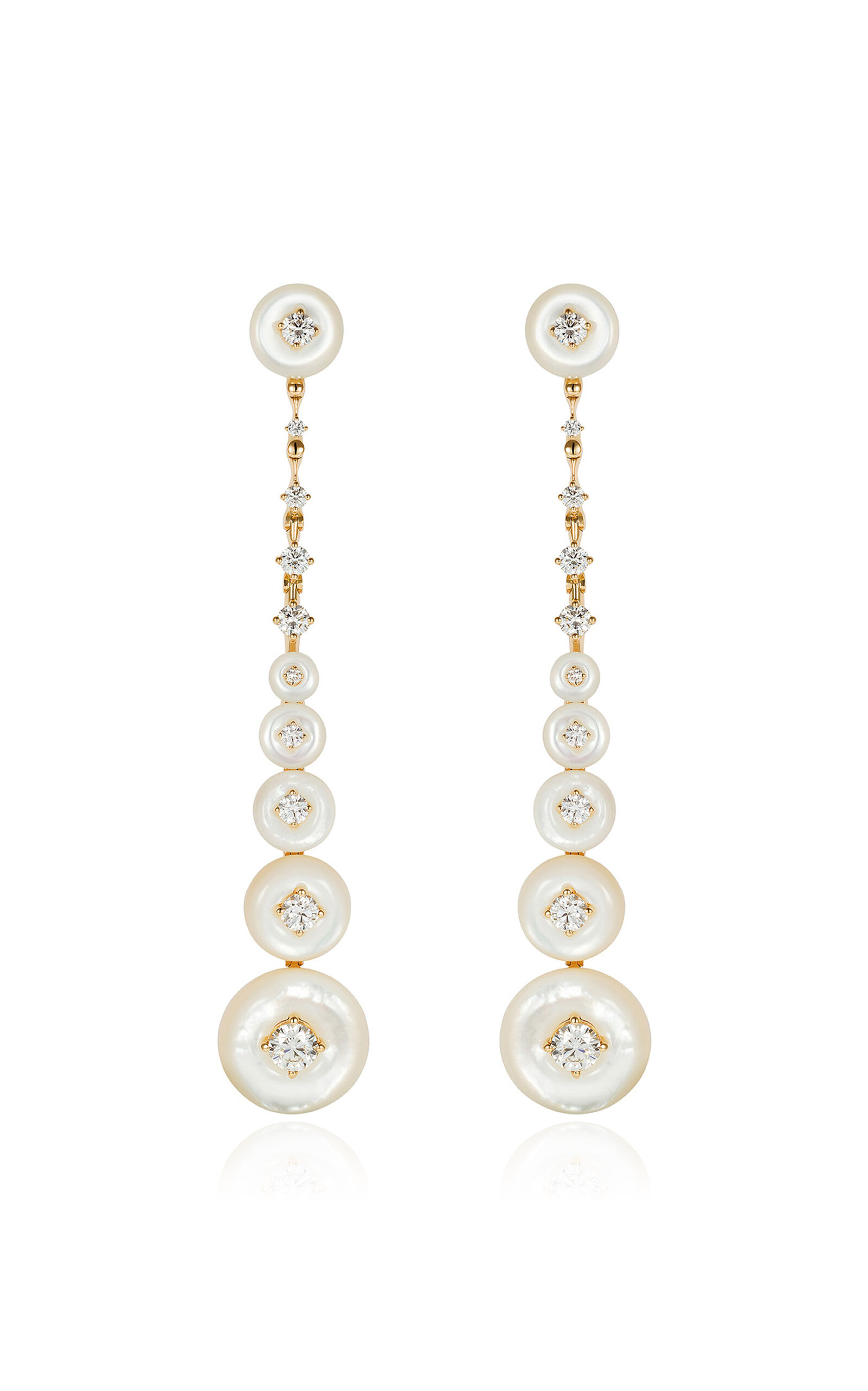 18k Yellow Gold Surrounding Long Earrings