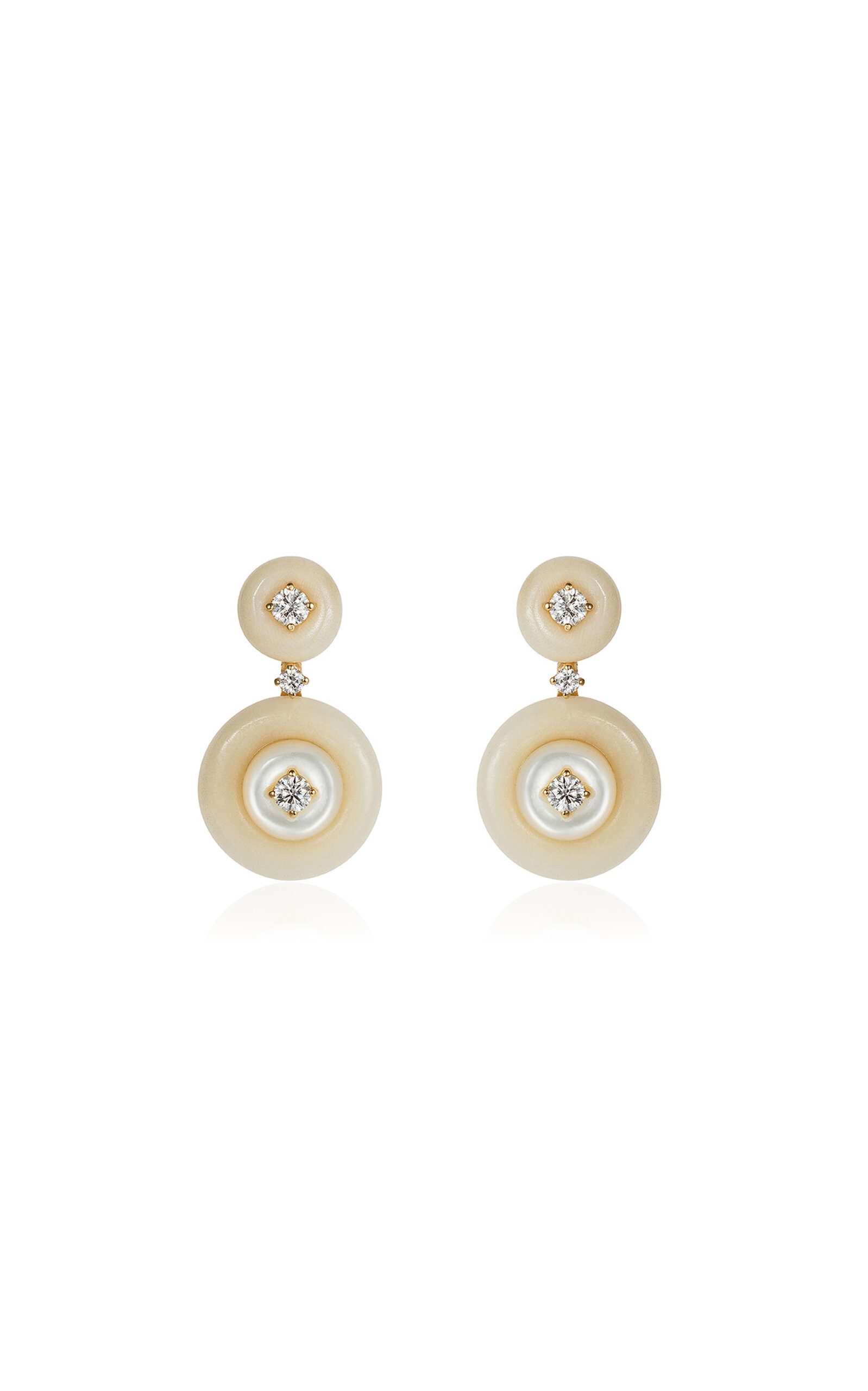 18k Yellow Gold Signal Mother of Pearl Small Earrings