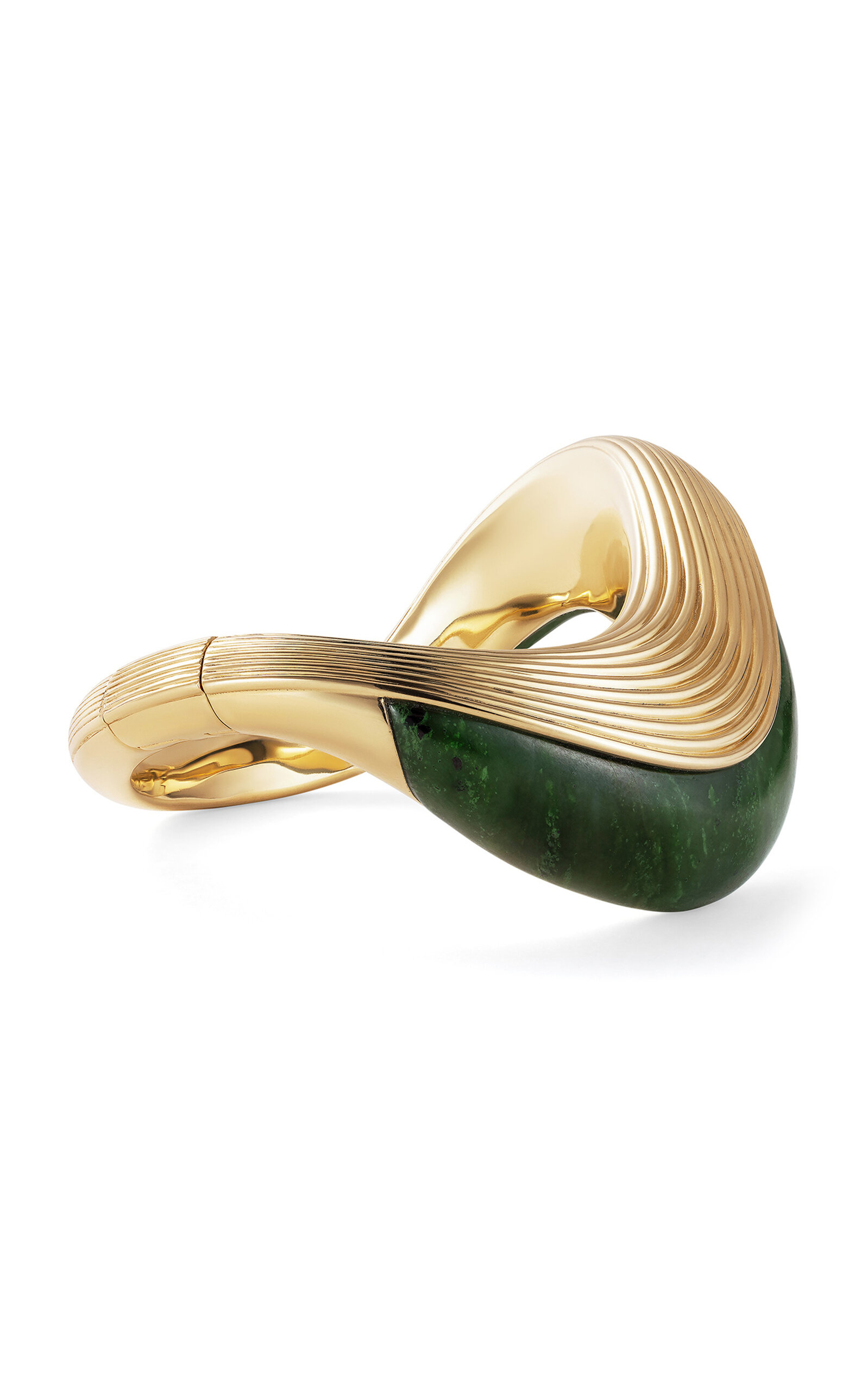 18k Yellow Gold Stream Wave Stone Bracelet