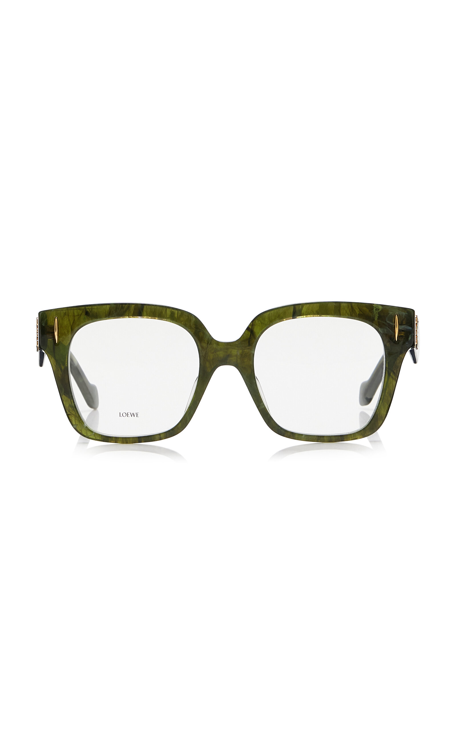 Loewe Square-frame Acetate Glasses In Green
