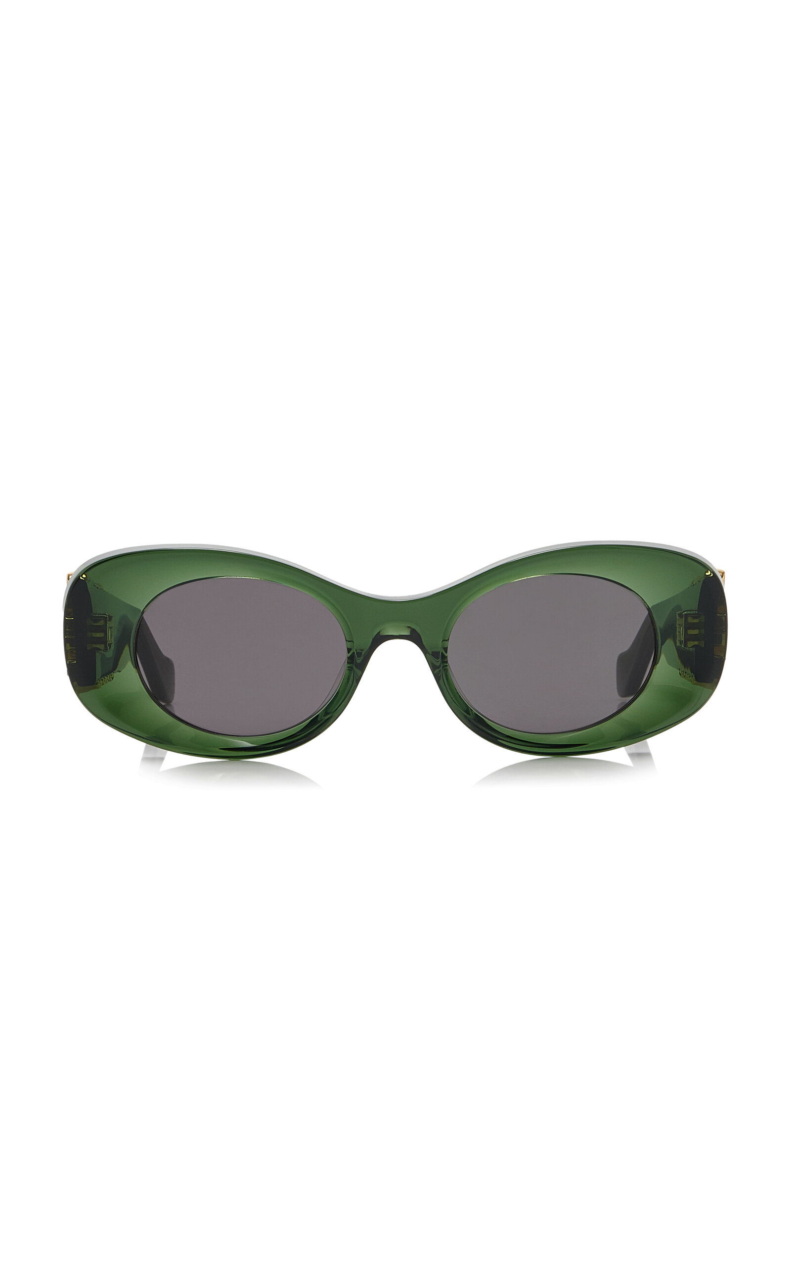 Loewe Womens Dark Green G821mxix01 Oval Frame Acetate Sunglasses In Green