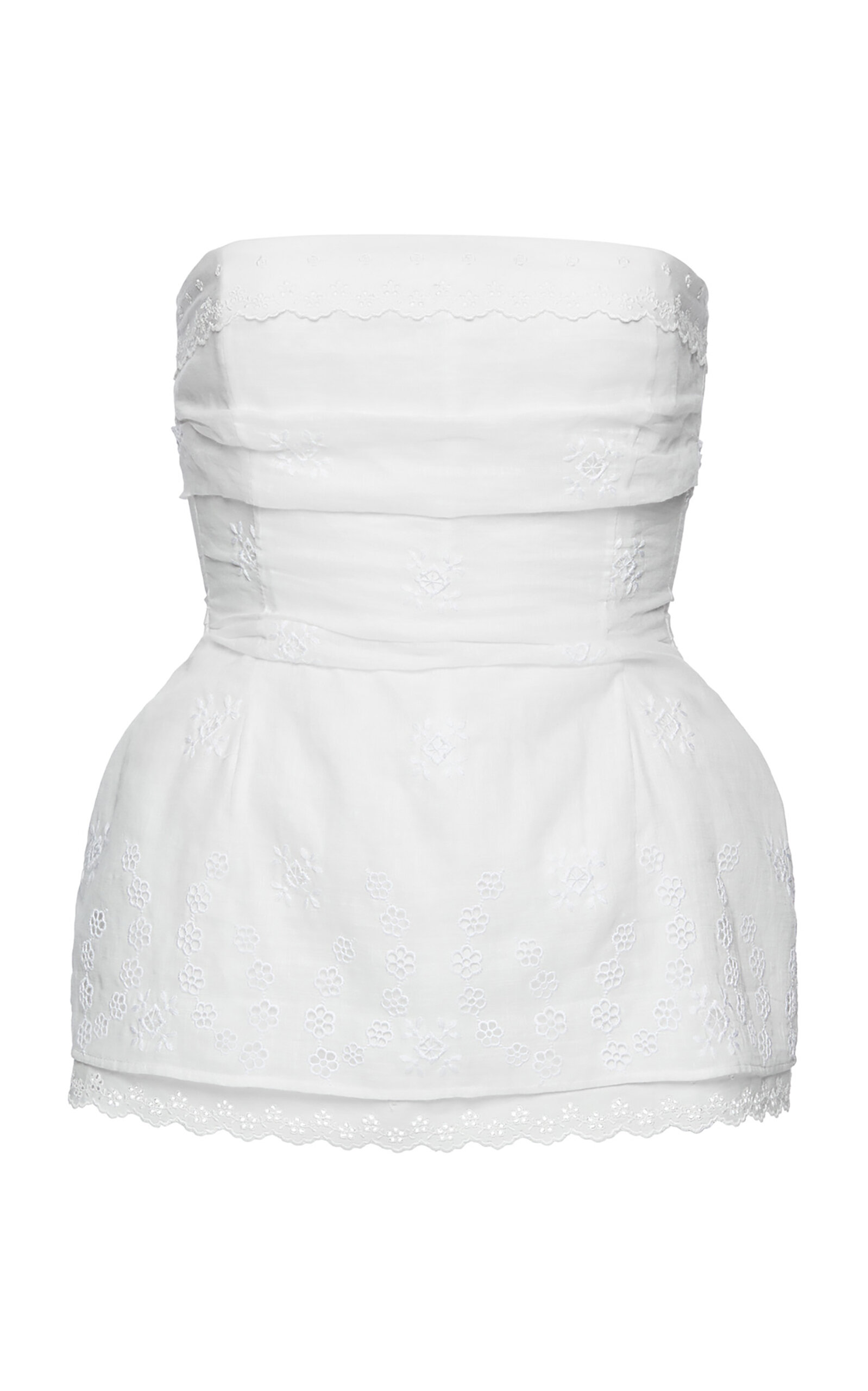 Magda Butrym Lace-trimmed Cotton-linen Corset Top In White