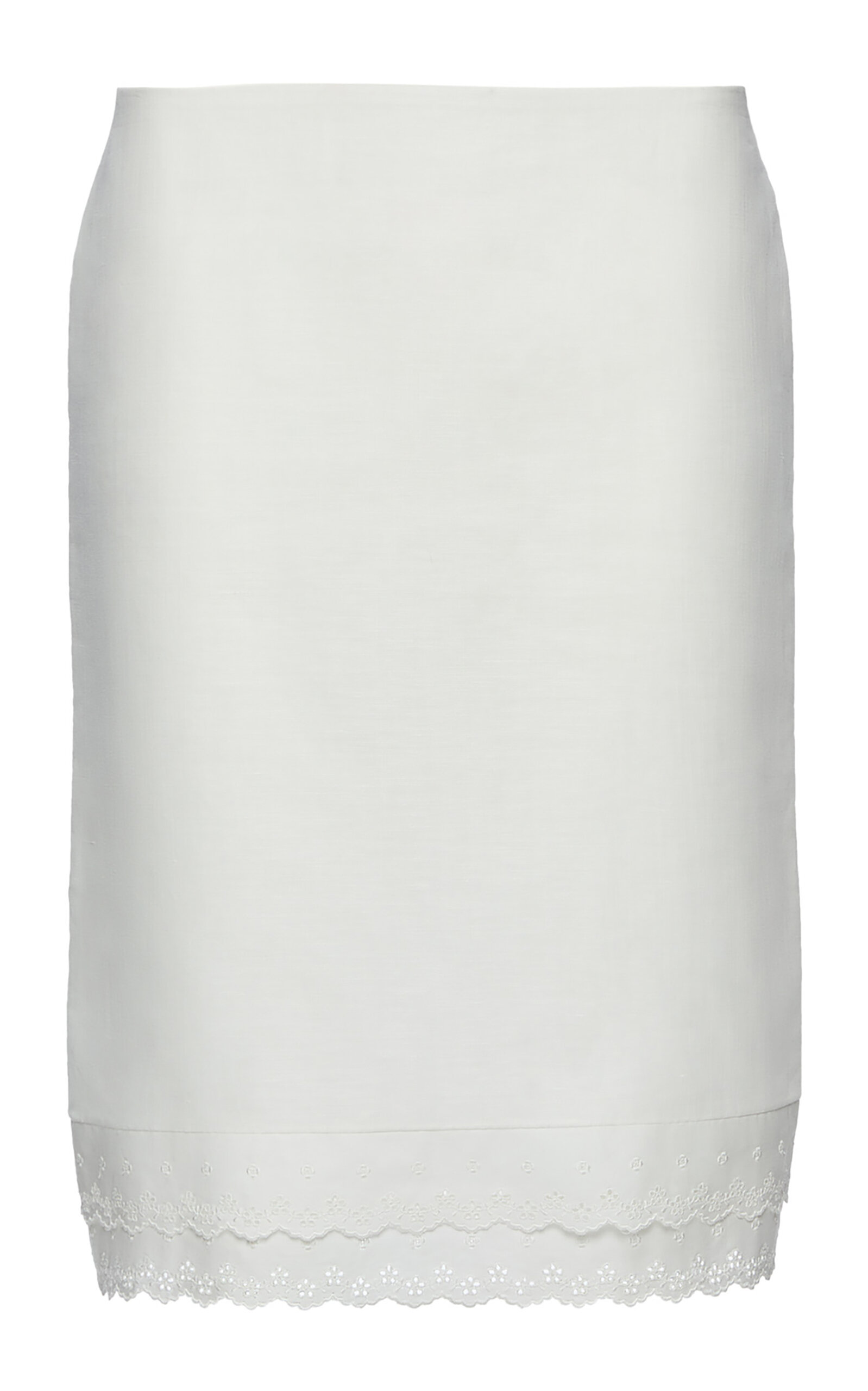 Magda Butrym Lace-Trimmed Cotton-Blend Pencil Skirt