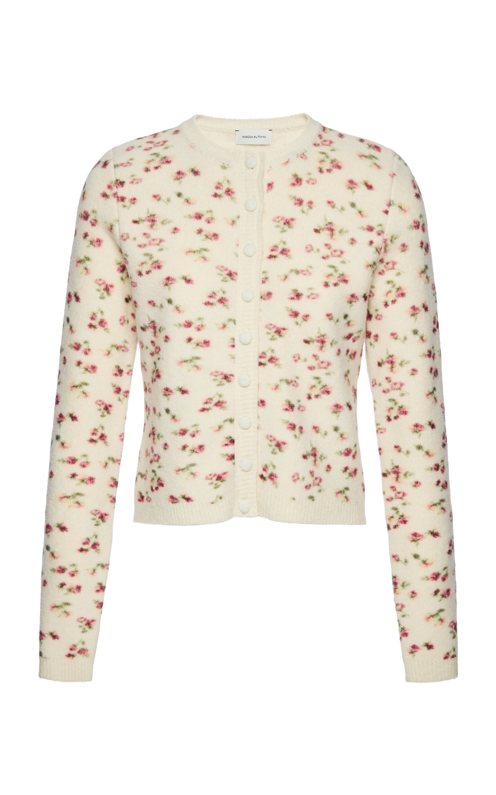 Magda Butrym Wool-silk-cashmere Blend Cardigan In Animal Print