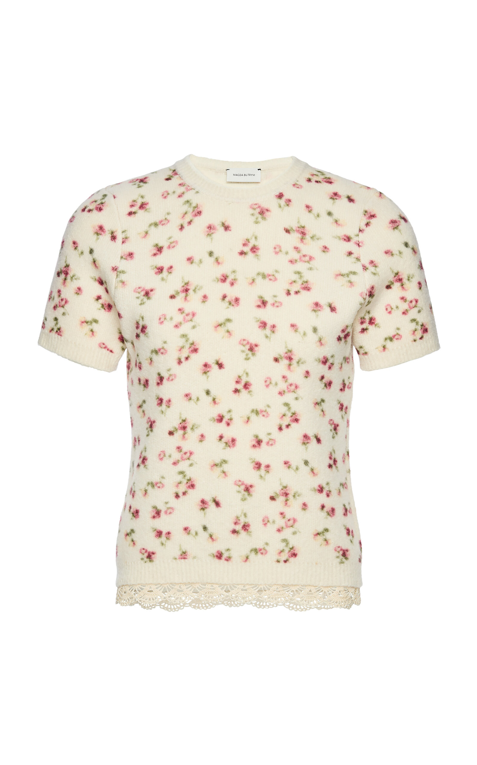 Magda Butrym Wool-silk-cashmere Blend Top In Animal Print