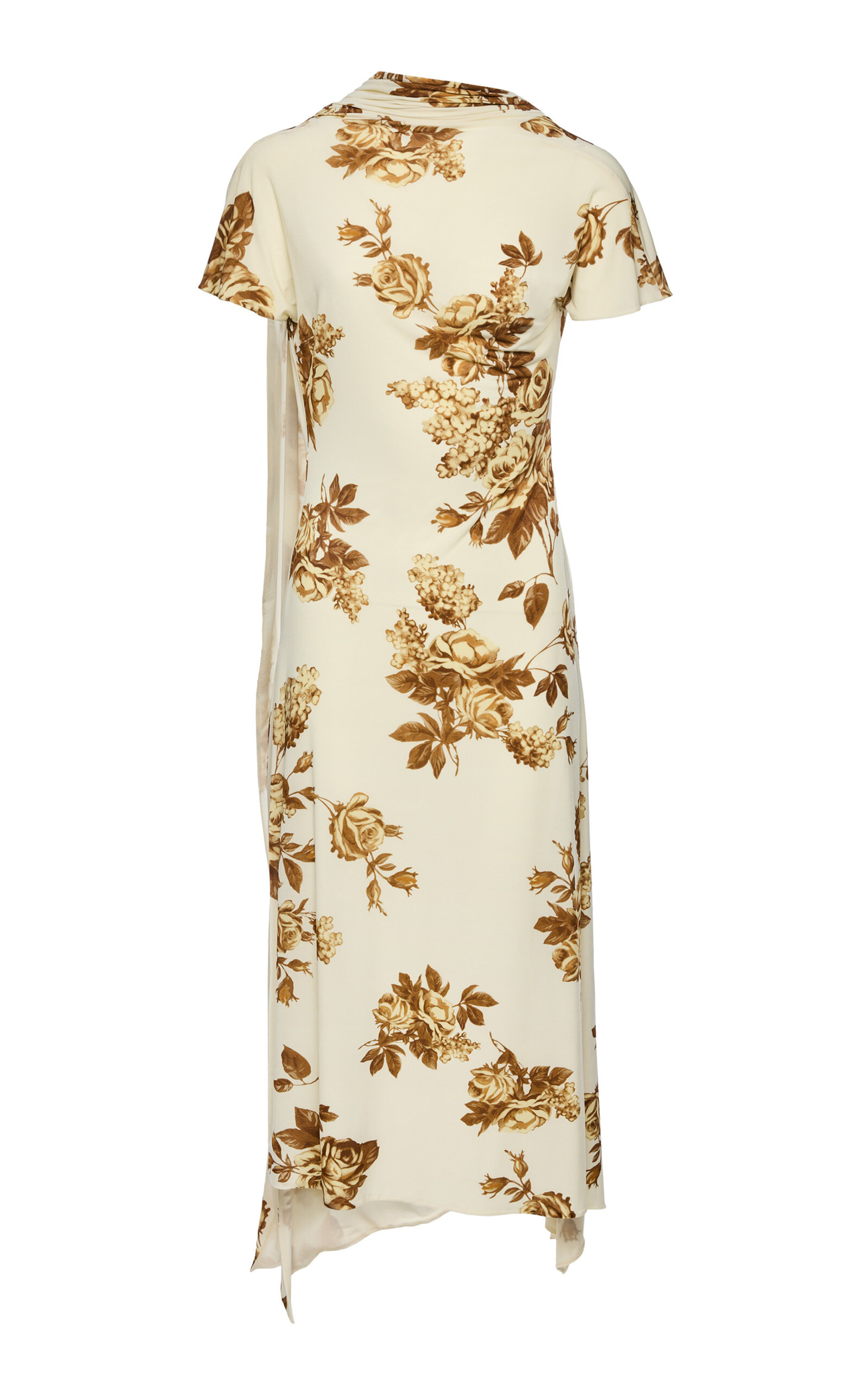 Magda Butrym Cupro Jersey Floral Midi Dress In Animal Print