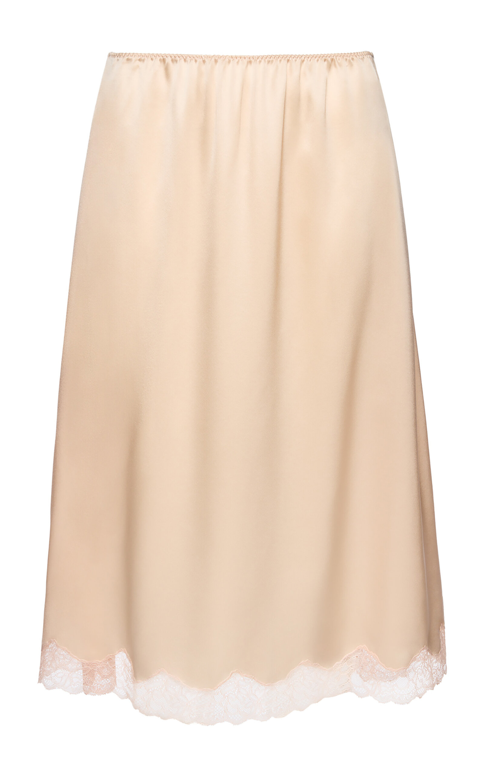Magda Butrym Lace-trimmed Silk Midi Skirt In Orange