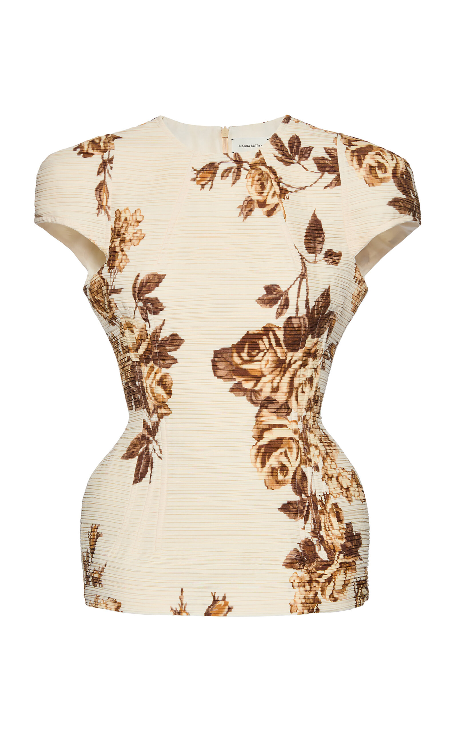 Magda Butrym Floral Jersey Top In Animal Print