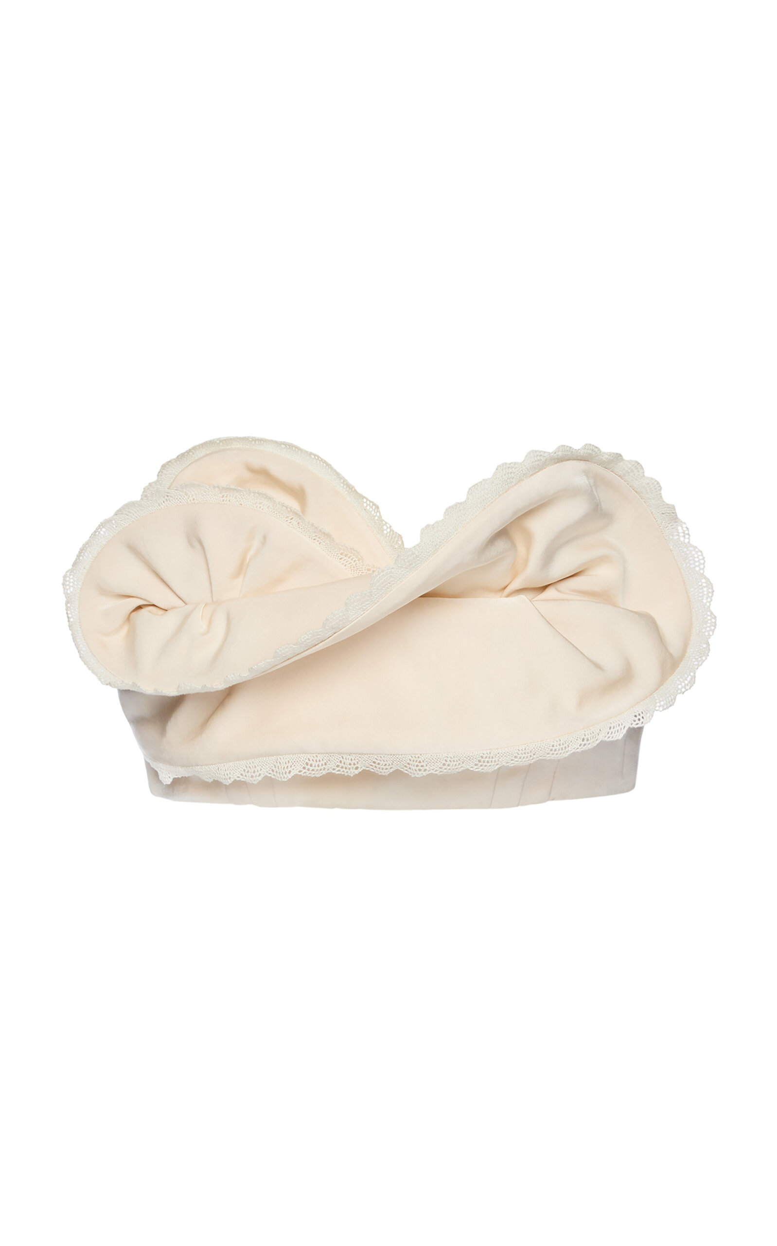 Magda Butrym Rosette-embellished Cotton-silk Bralette Top In White