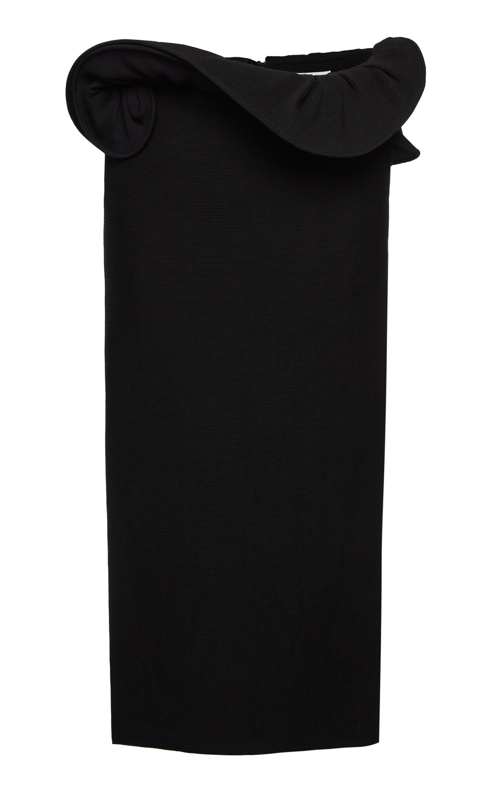 Magda Butrym Sculptural Lace-trimmed Midi Skirt In Black