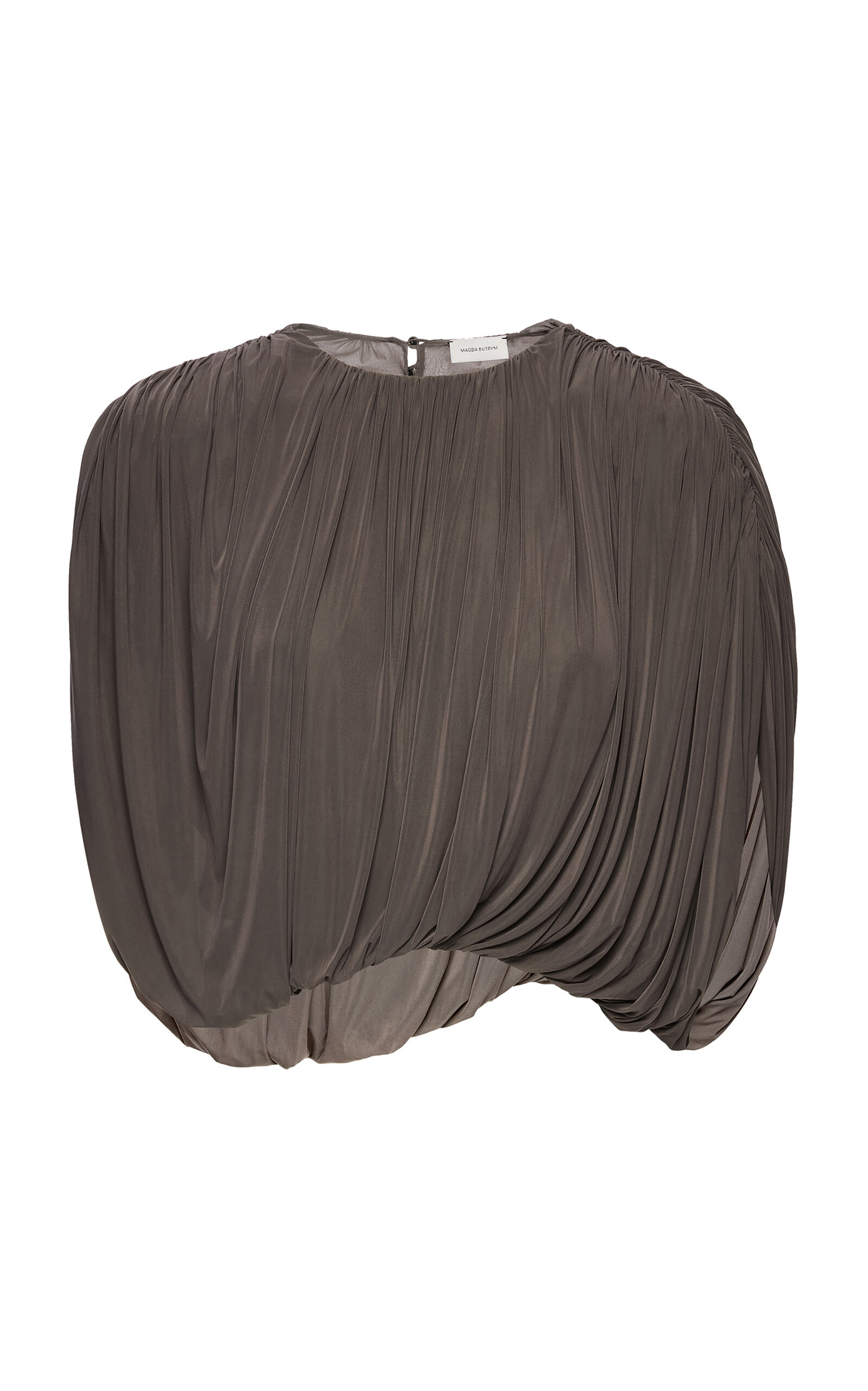 Magda Butrym Draped Jersey Top In Brown