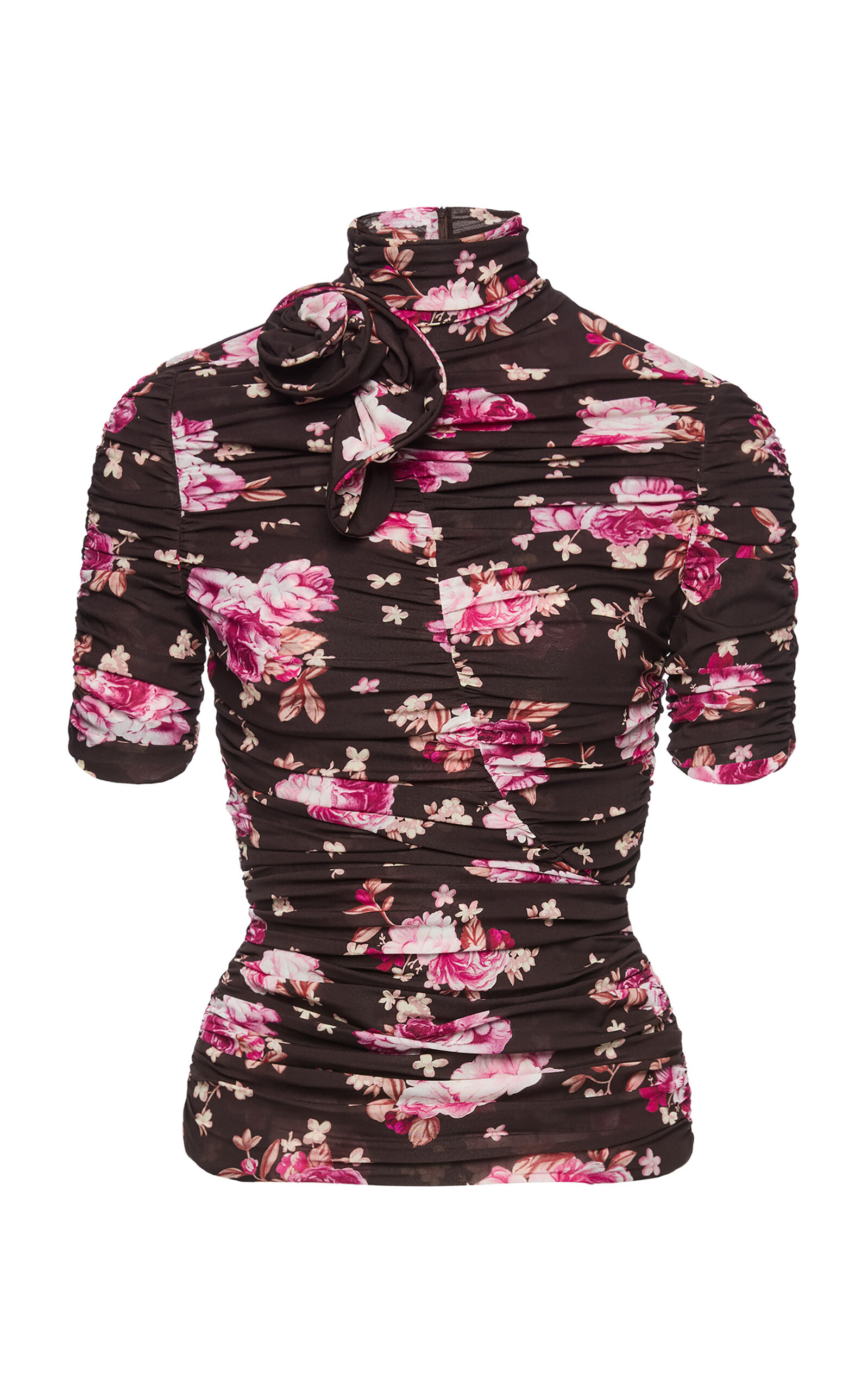 Magda Butrym Cupro Jersey Floral Top In Animal Print