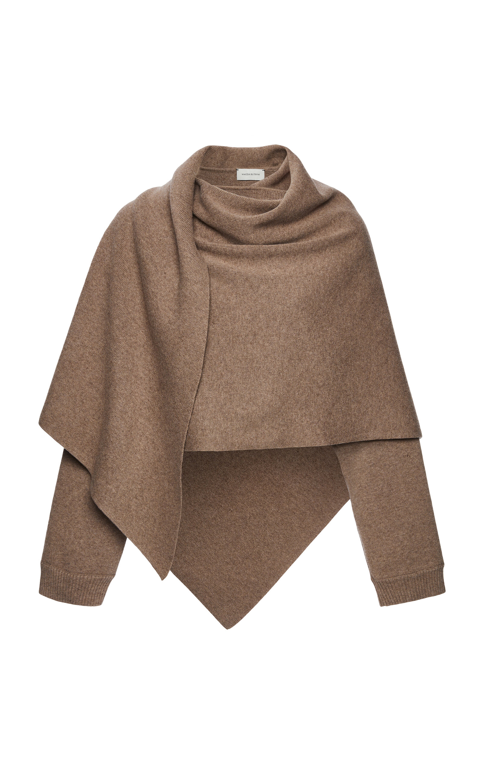 Magda Butrym Wool Poncho In Neutral