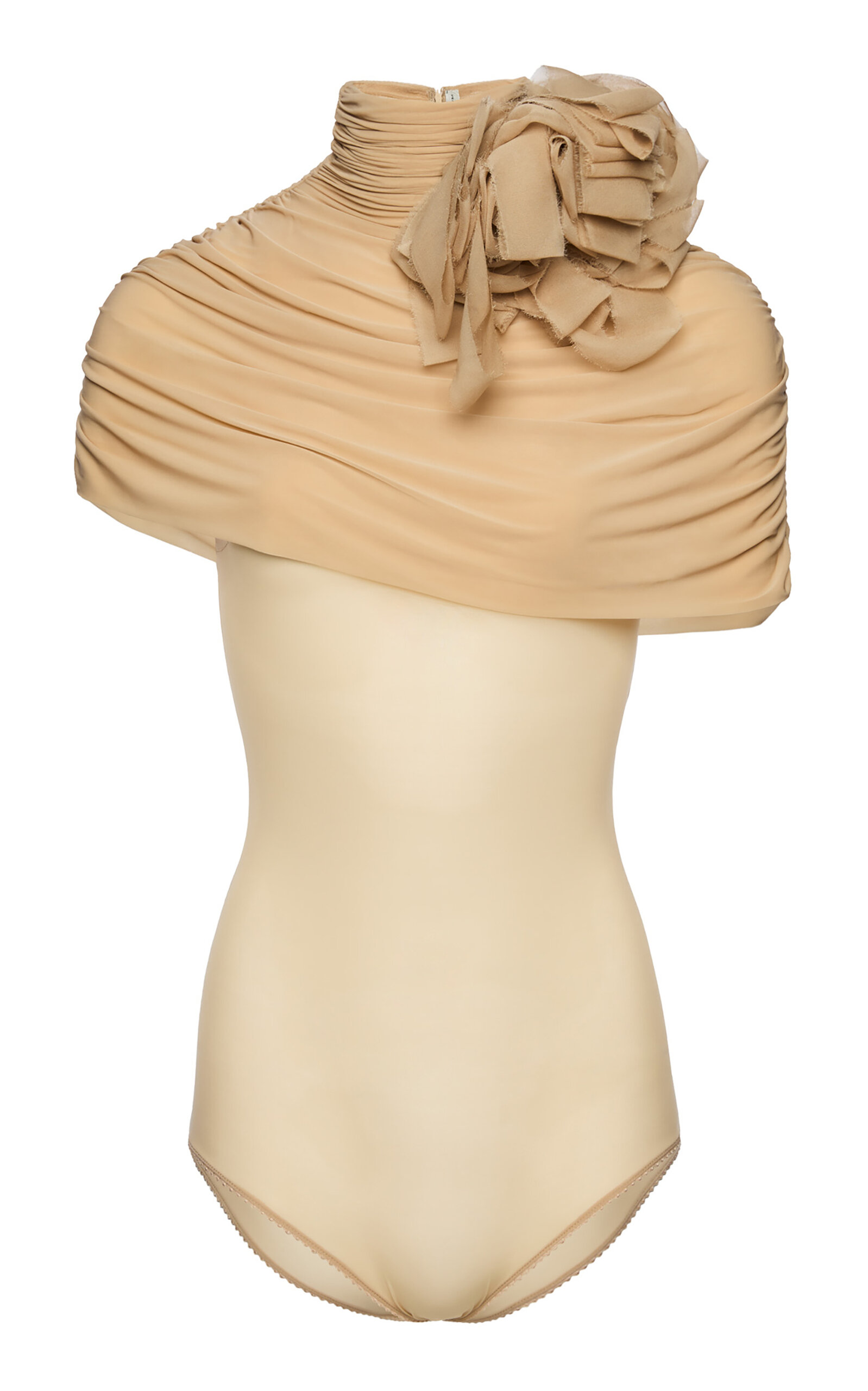 Magda Butrym Floral Applique Bodysuit In Neutral