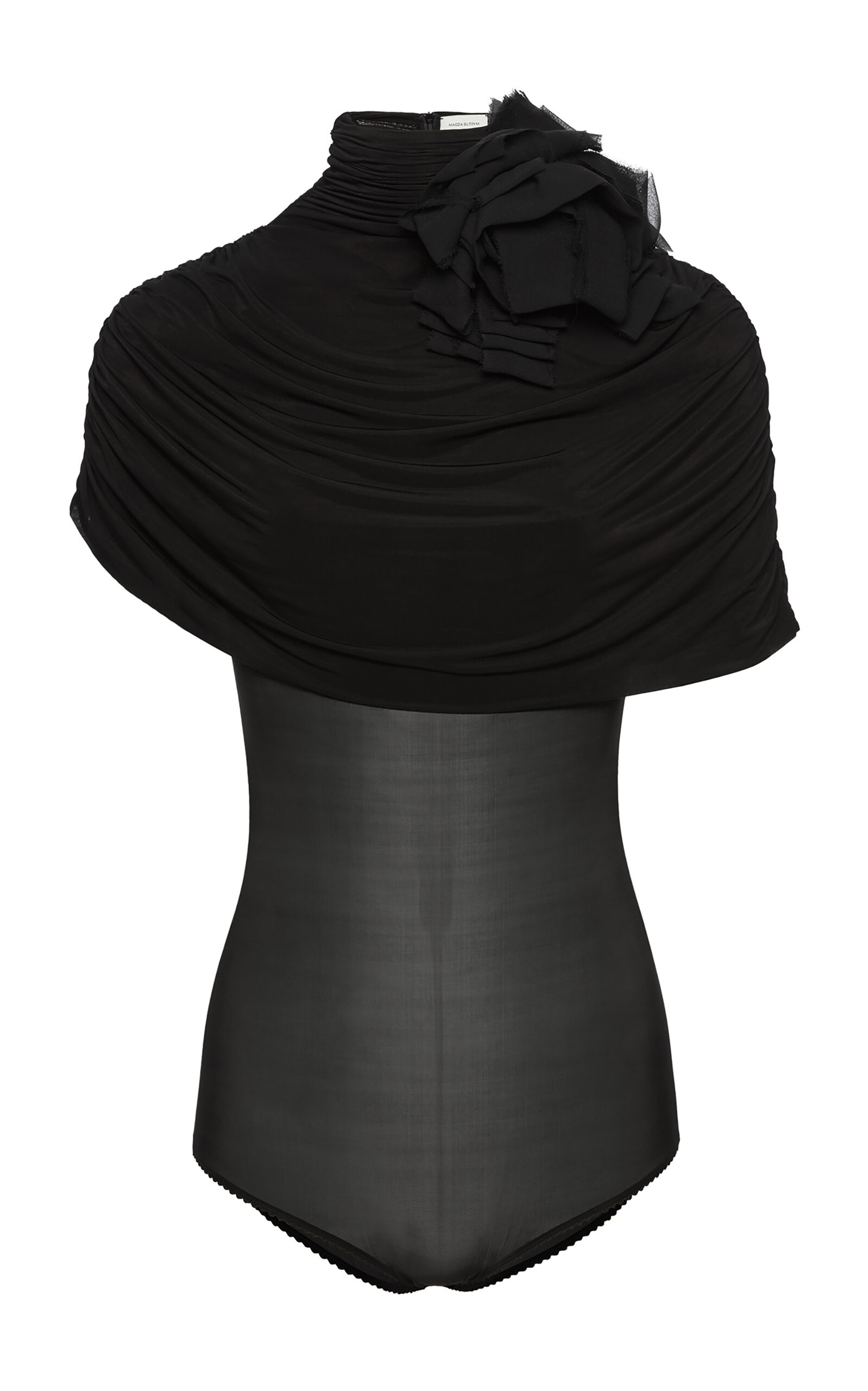 Magda Butrym Floral Applique Ruched Bodysuit - Women's Clothing