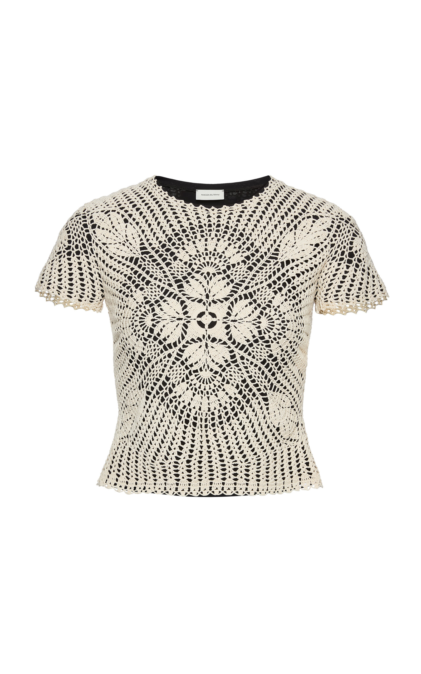 Magda Butrym Cotton-blend Crochet Top In Animal Print