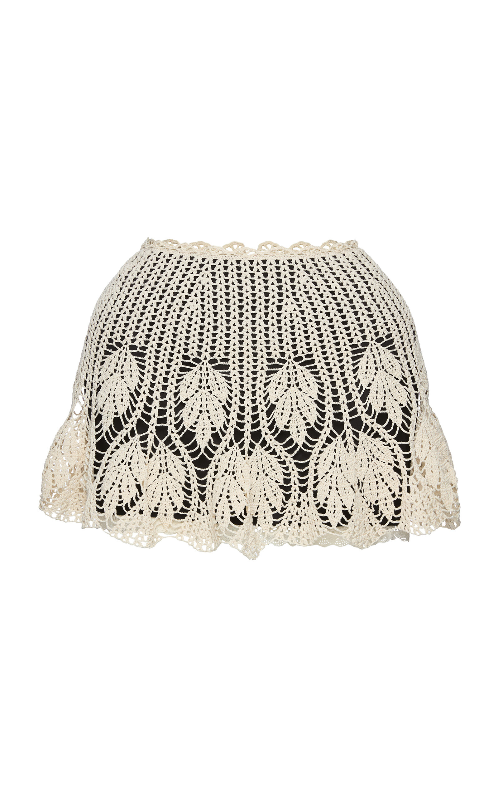 Magda Butrym Cotton-blend Crochet Mini Skirt In Animal Print