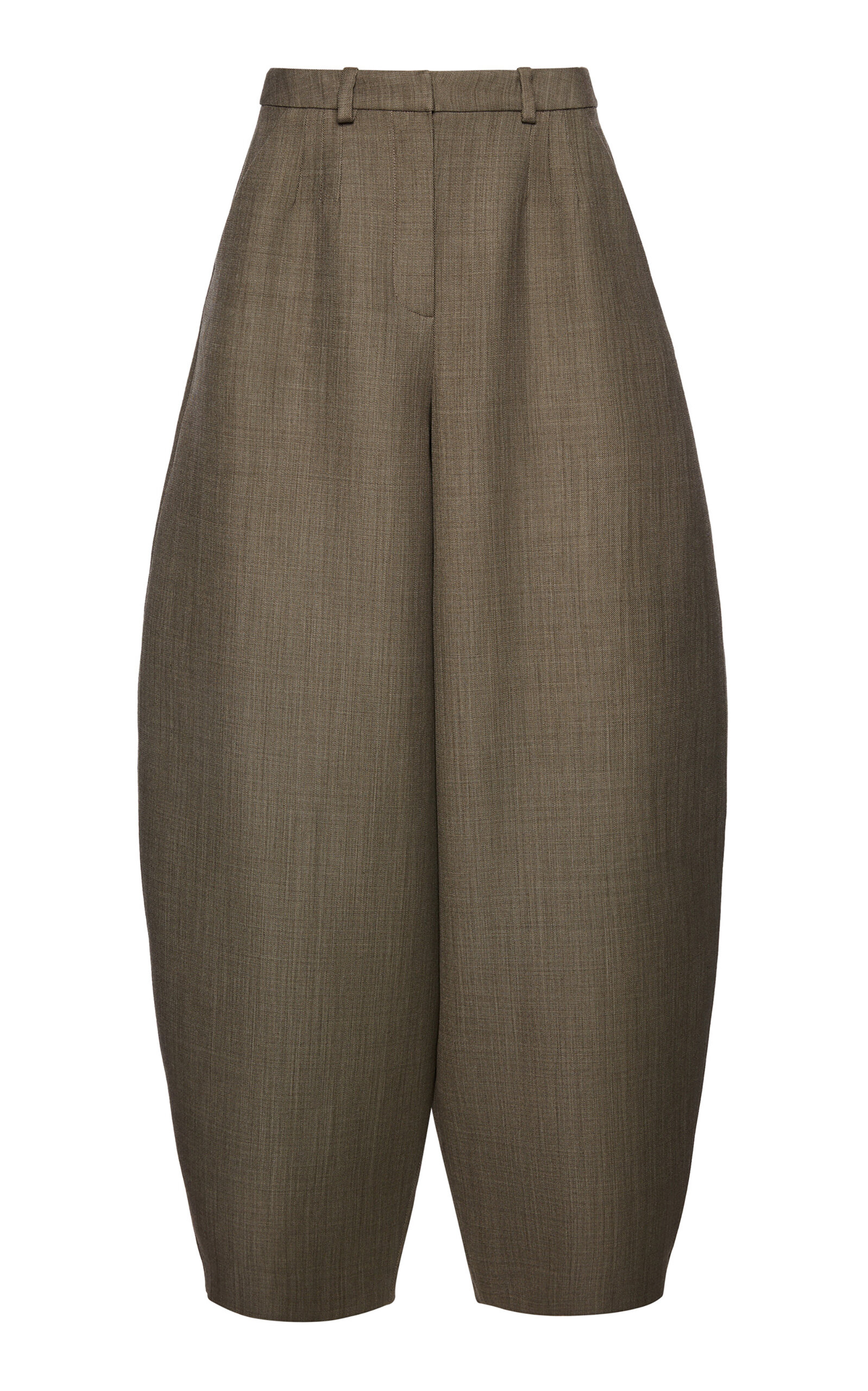 Magda Butrym Wool Barrel-leg Trousers In Neutral