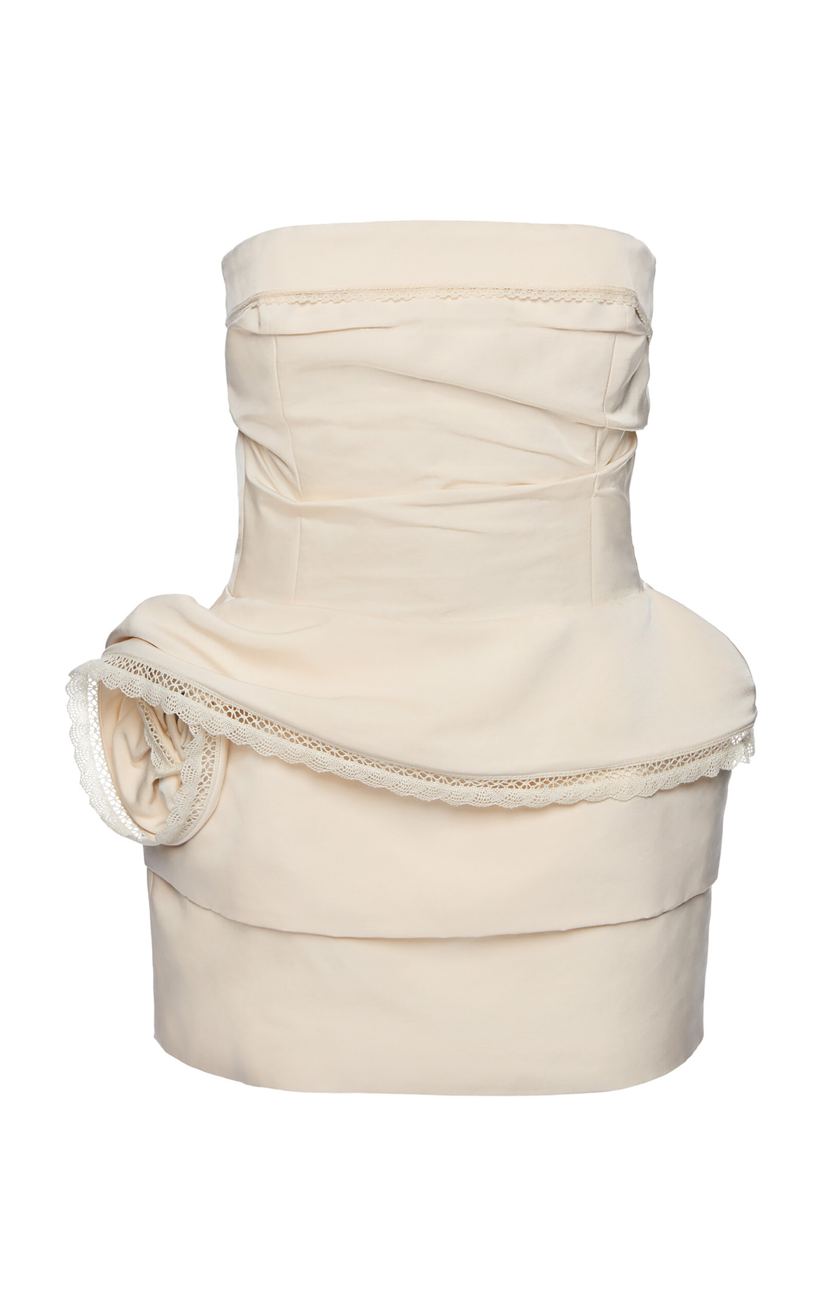 Magda Butrym Rosette-embellished Cotton-silk Mini Dress In White