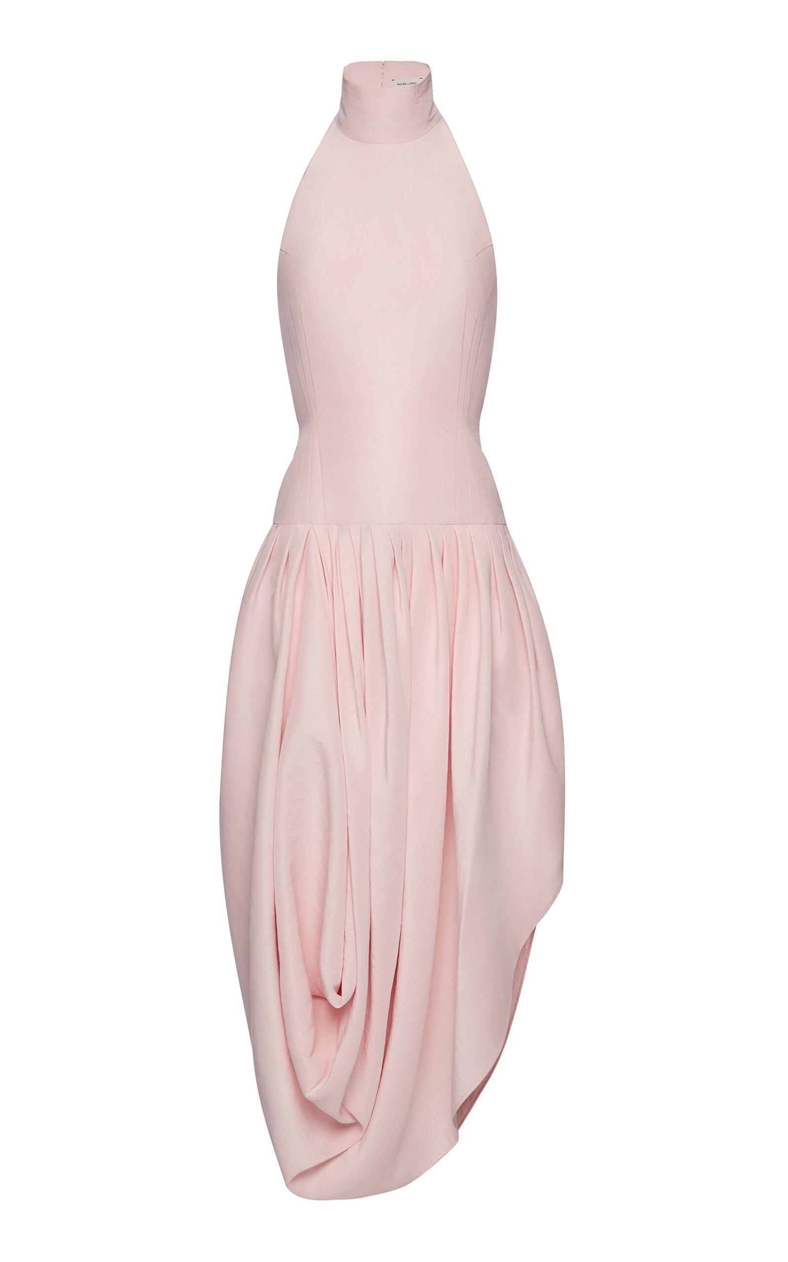 Magda Butrym Silk Halter Dropped Waist Midi Dress In Pink