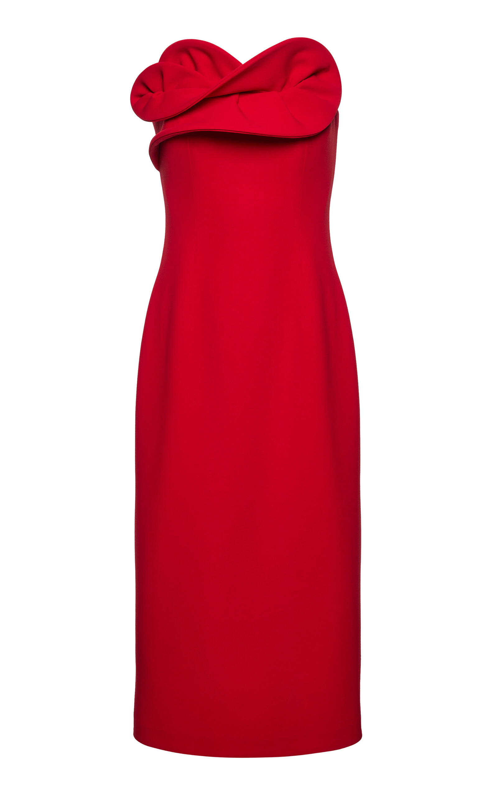 Magda Butrym Rosette-embellished Strapless Midi Dress In Red