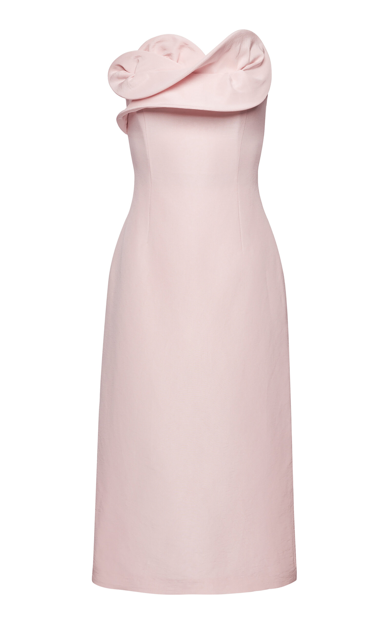 Magda Butrym Rosette-embellished Strapless Midi Dress In Pink