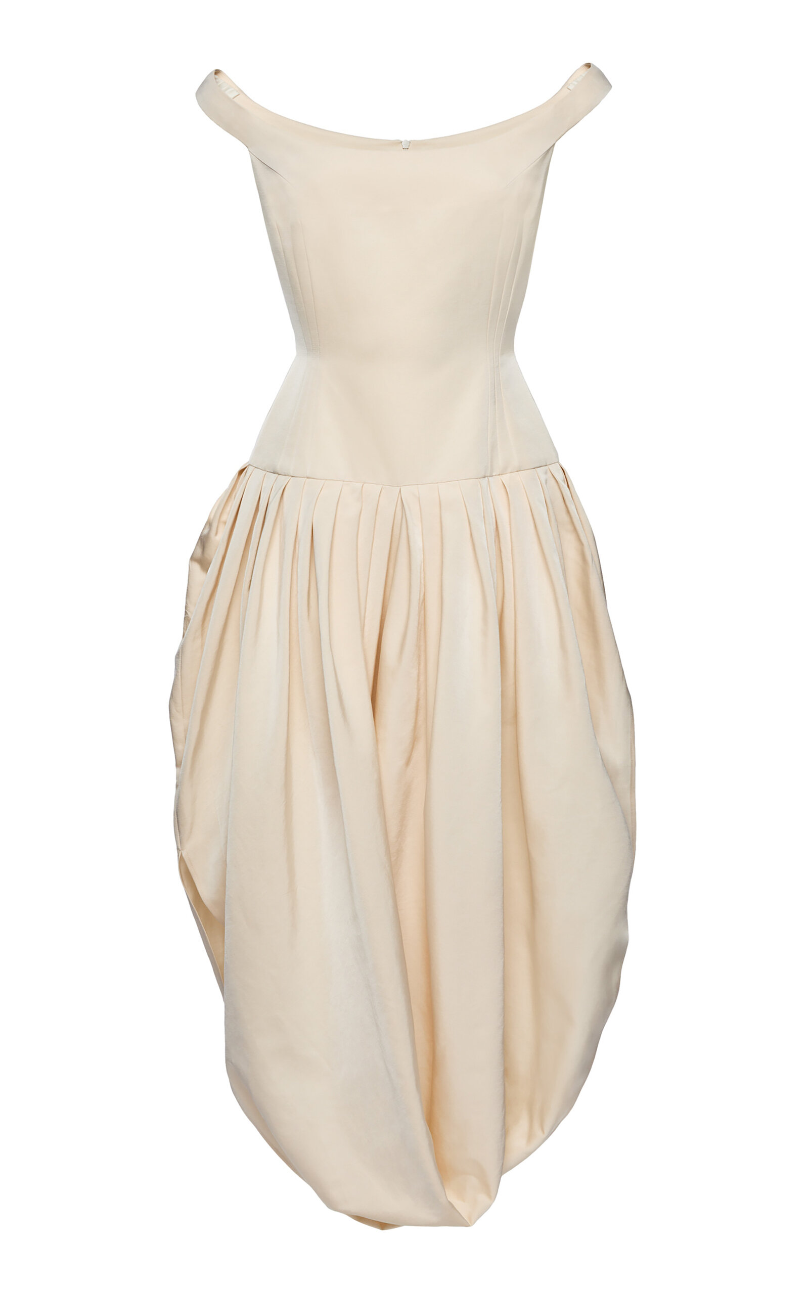 Magda Butrym Cotton-silk Dropped Waist Midi Dress In White
