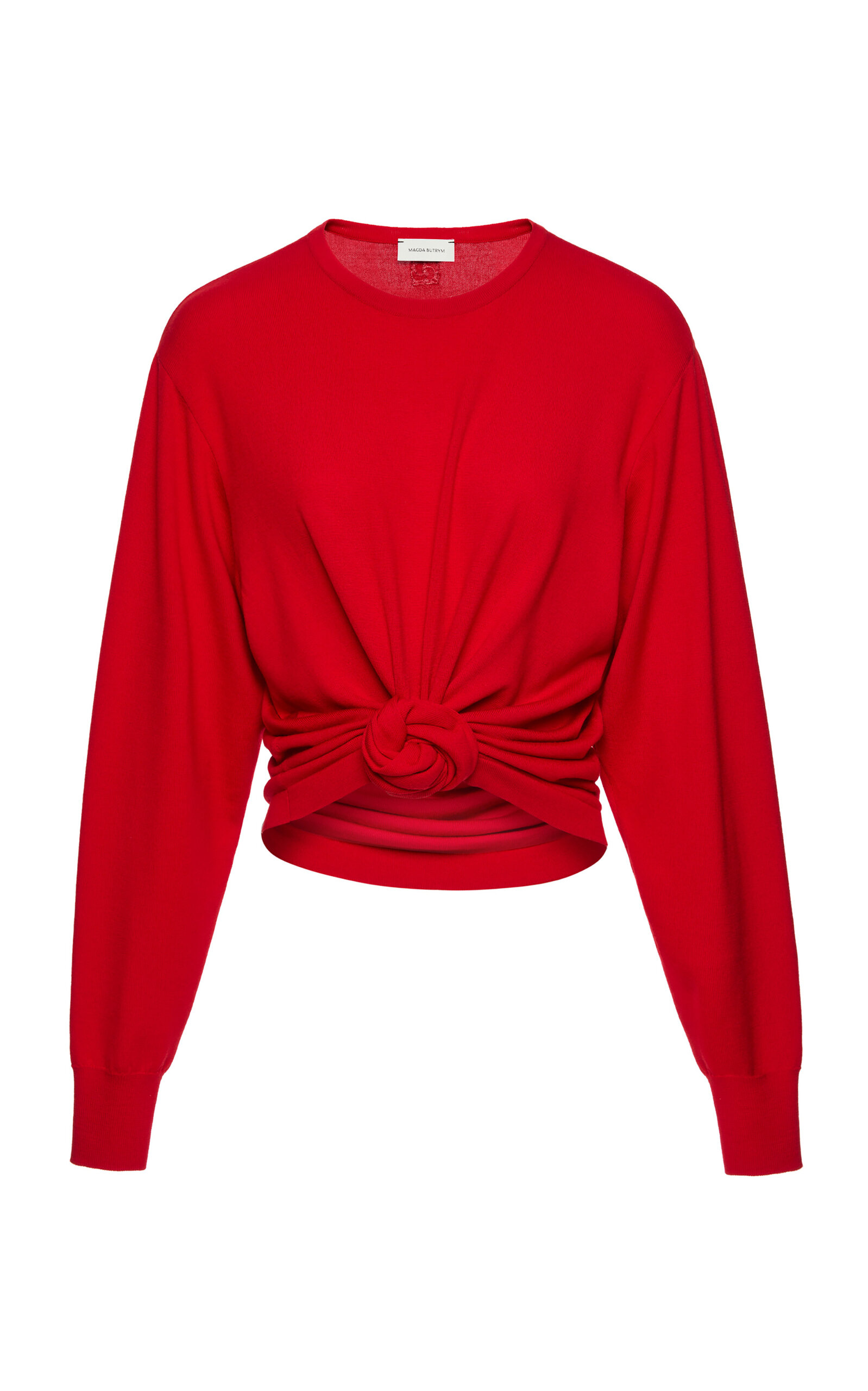 Magda Butrym Wool Front Tie Sweater In Red