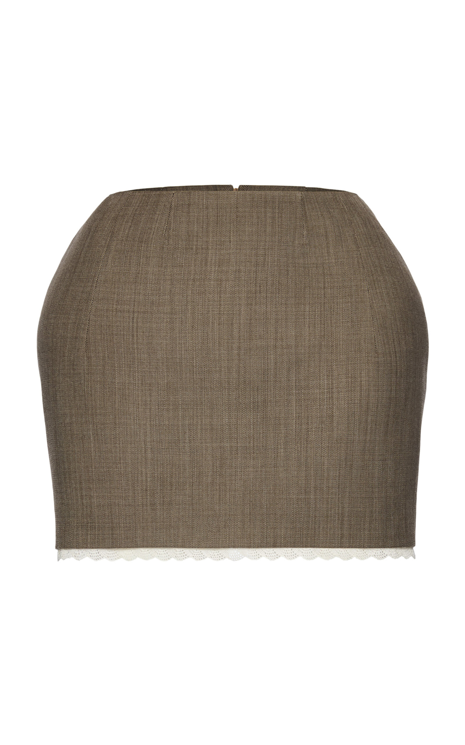 Magda Butrym Lace-Trimmed Wool Mini Skirt