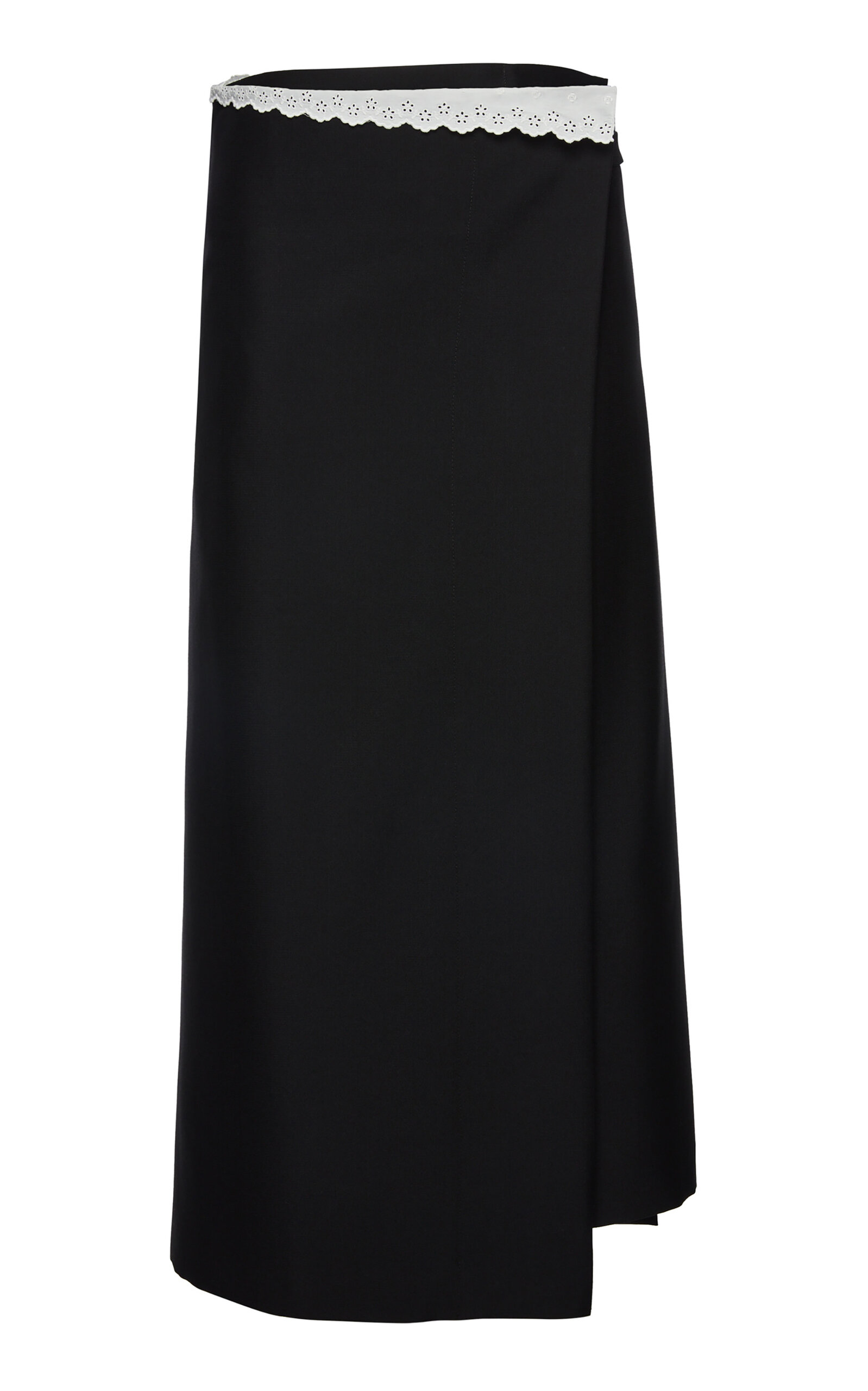 Magda Butrym Lace-trimmed Wool-mohair Maxi Skirt In Black
